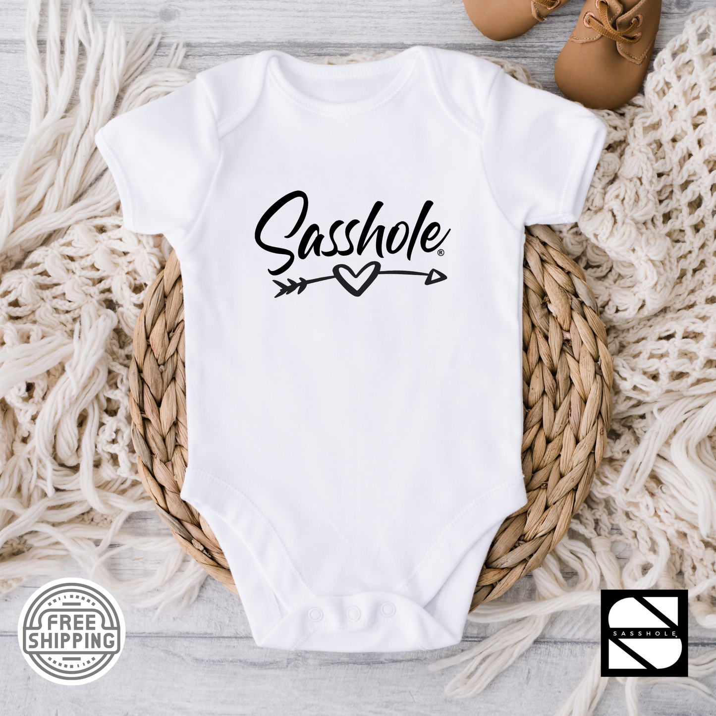 Cute White Baby Girl Onesie