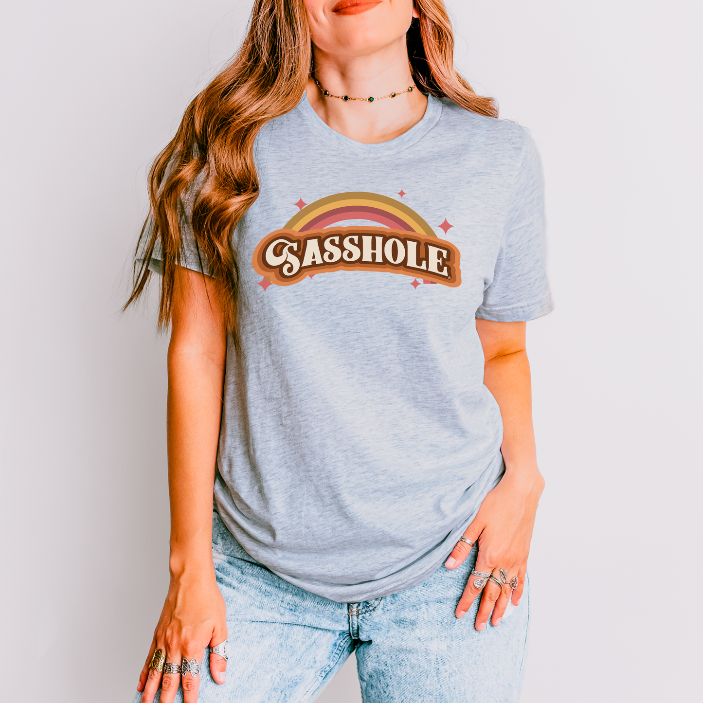Sasshole® Retro Rainbow Women's T-Shirt - Bright, Bold, and Full of Sass