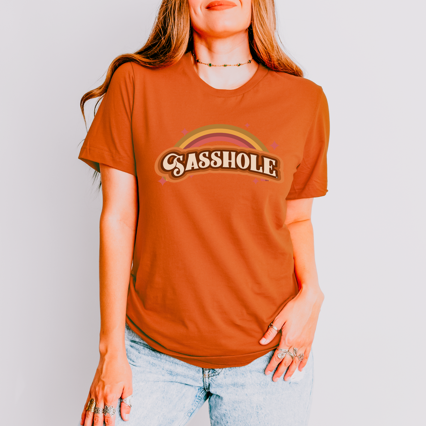 Sasshole® Retro Rainbow Women's T-Shirt - Bright, Bold, and Full of Sass