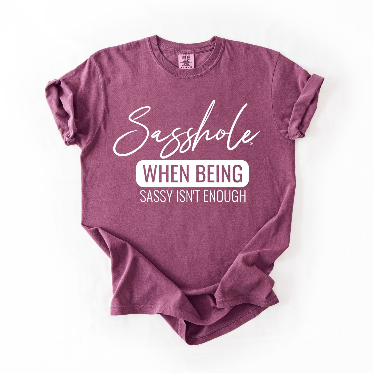 Sasshole® “When Being Sassy Isn’t Enough” Comfort Colors® Tee – Bold Graphic T-Shirt
