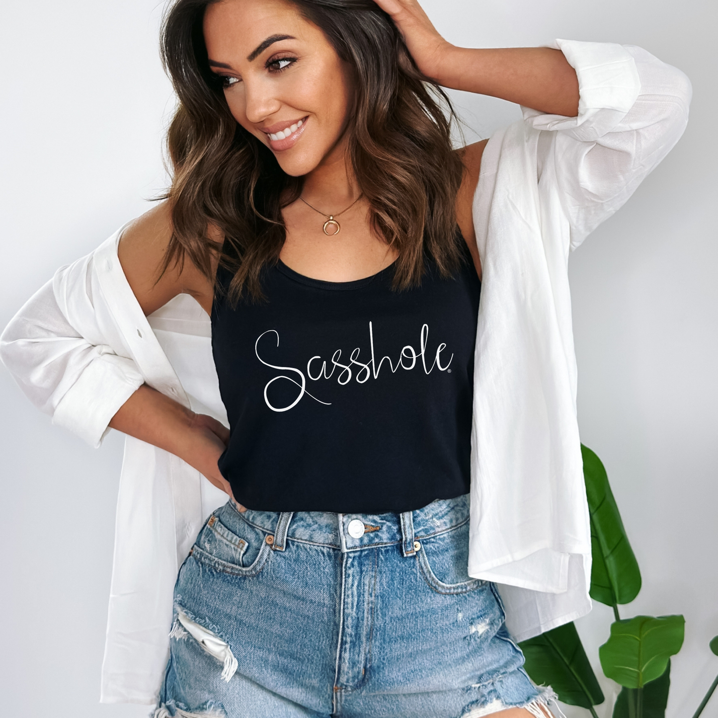 Sasshole® Elegant Script Women's Tank Top - Sassy & Sophisticated