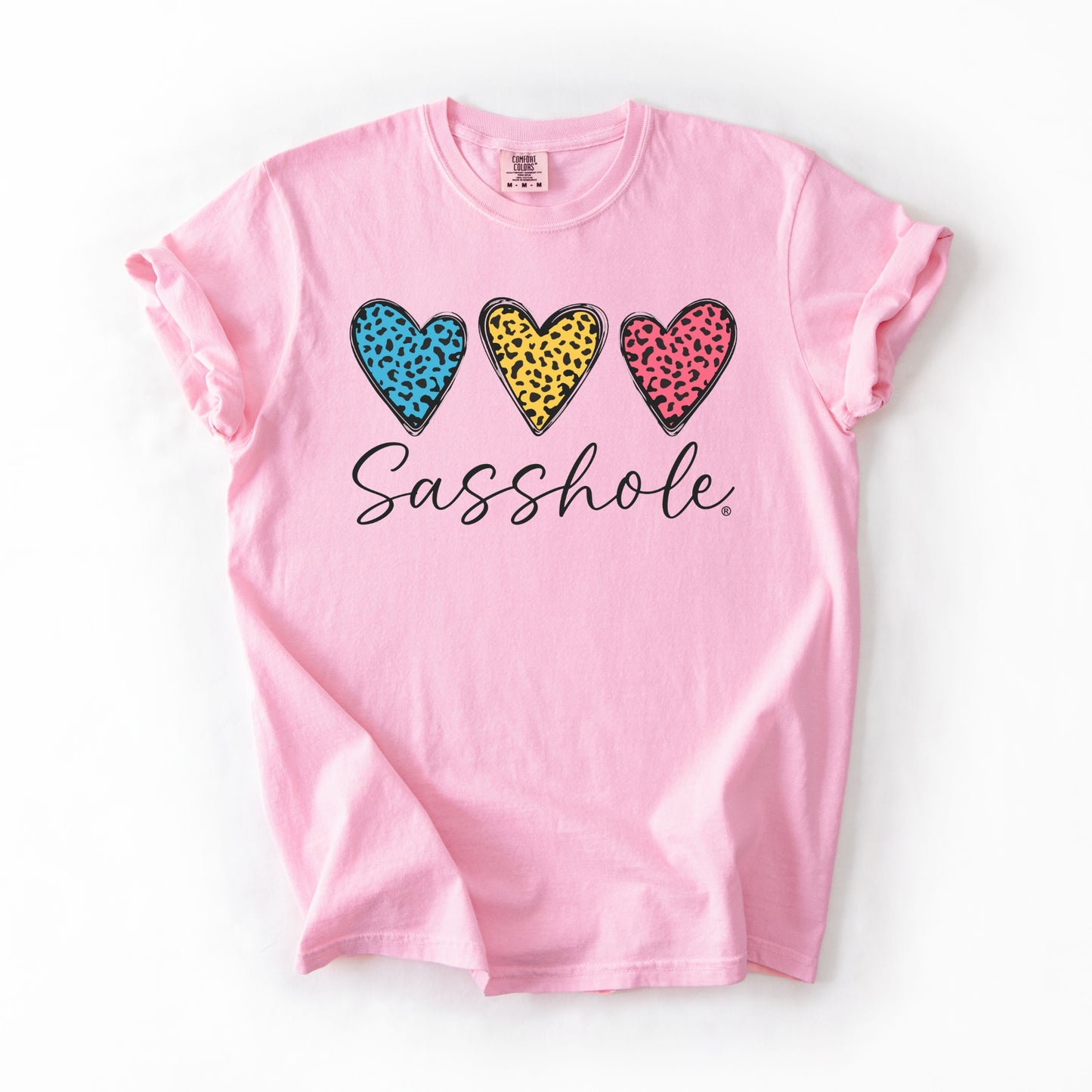 Sasshole® Triple Heart Comfort Colors® Tee – Fun & Bold Women’s Graphic T-Shirt
