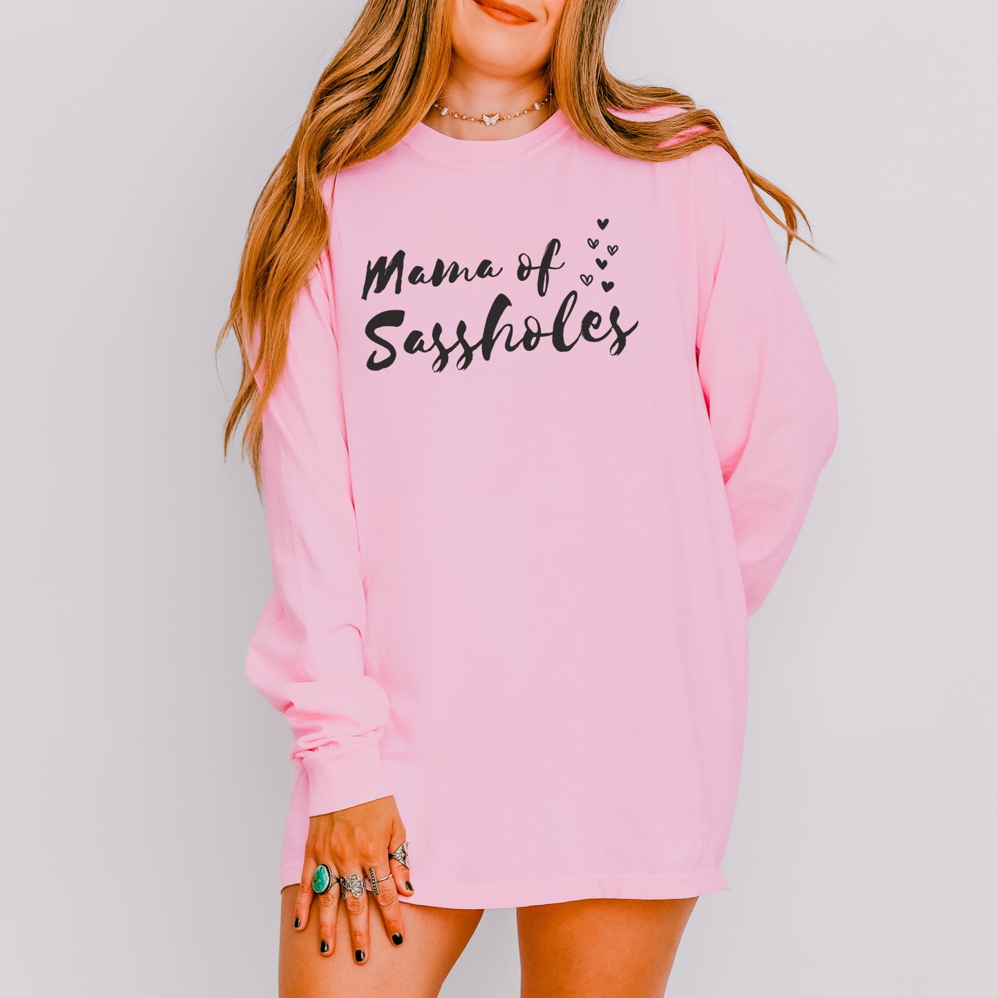 Mama of Sassholes® Long Sleeve Comfort Colors® Tee – Bold, Funny, and Effortlessly Cool