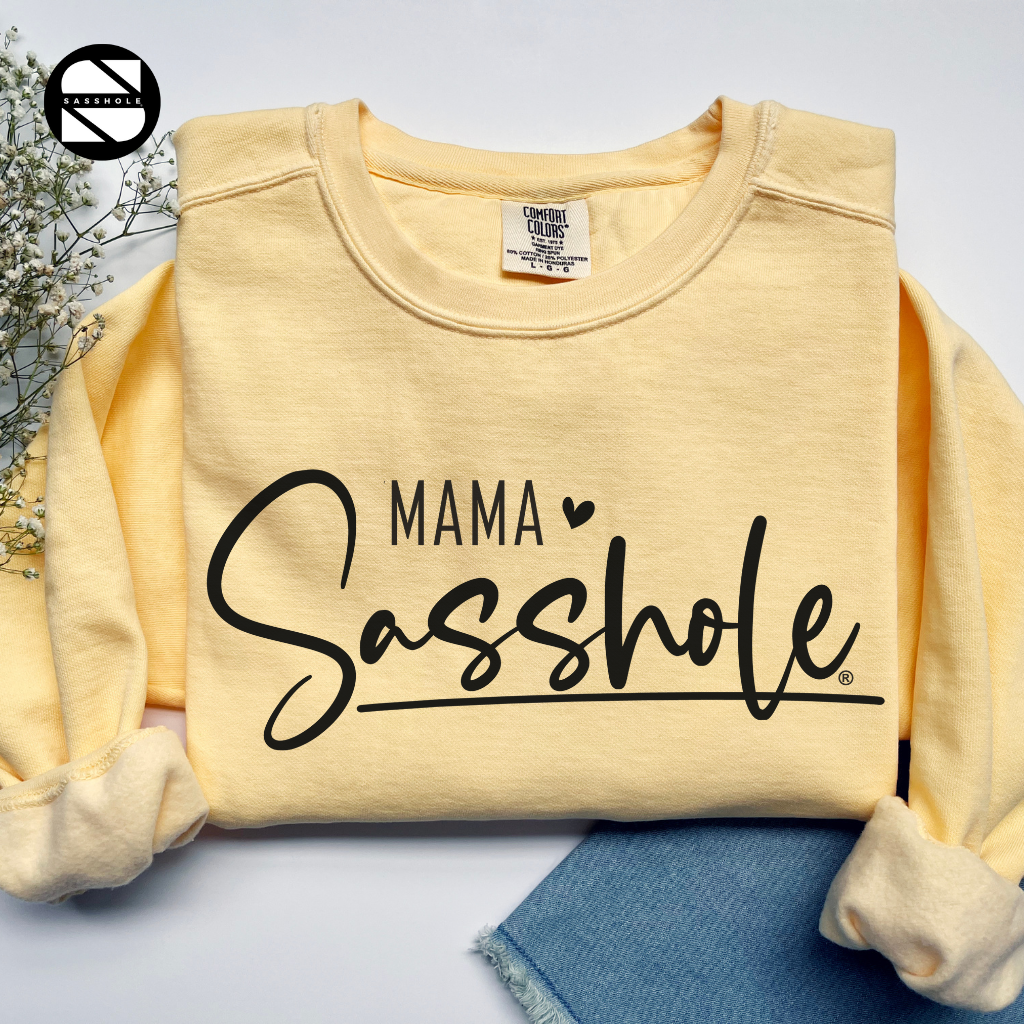 women's mama sasshole butter cozy garment-dyed sweatshirt