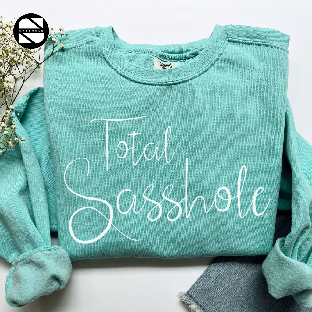 women's total sasshole chalkymint vintage garment-dyed sweatshirt