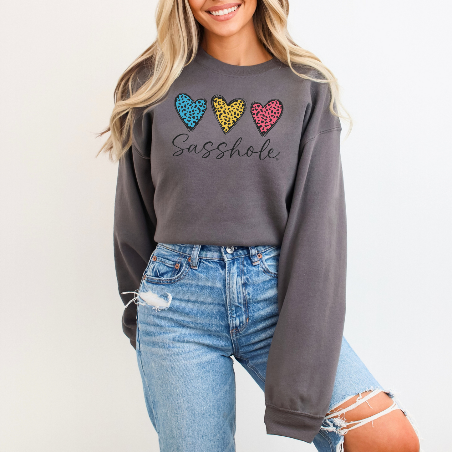 Three Hearts - One Attitude: Sasshole® Women's Sweatshirts