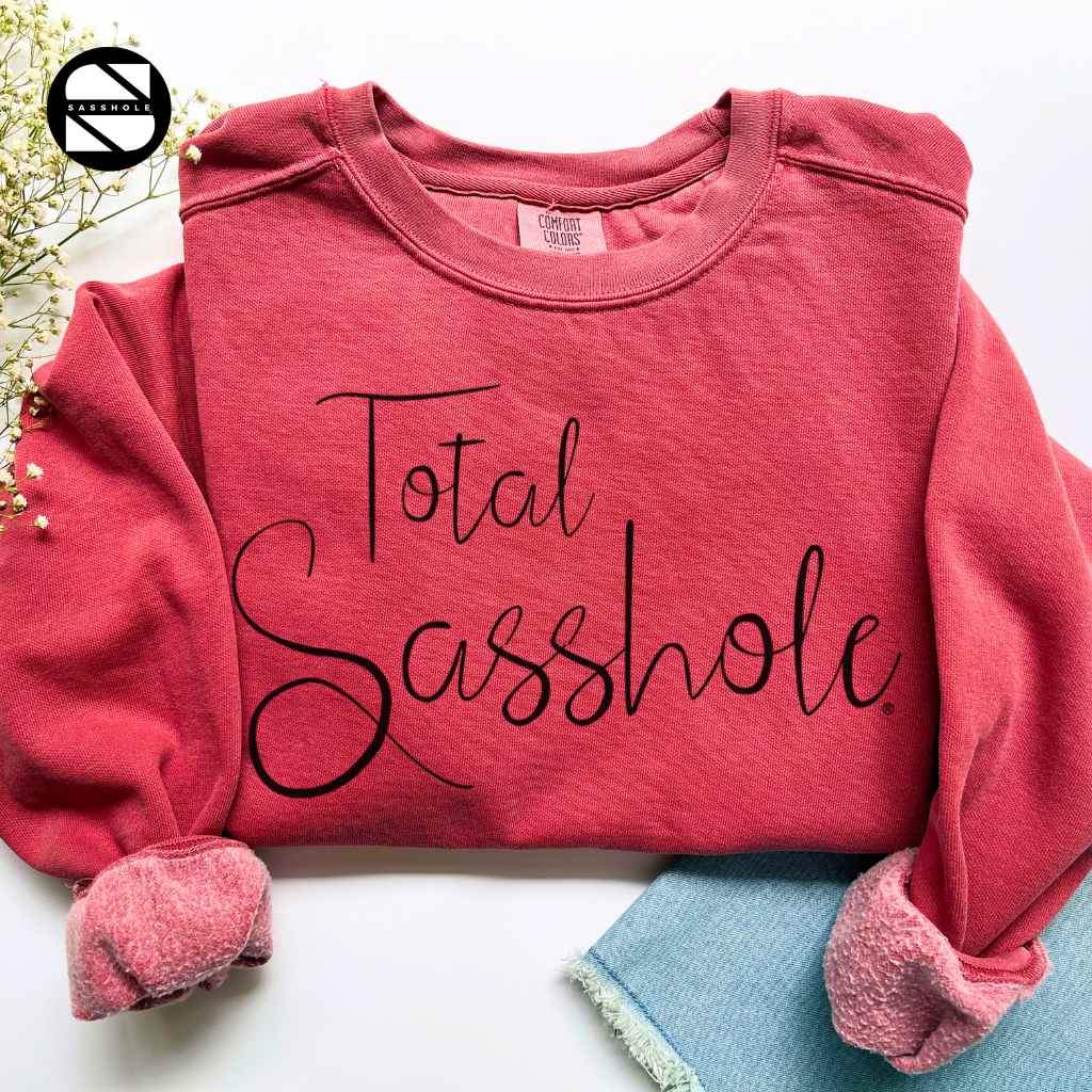 women's total sasshole crimson garment-dyed sweatshirt