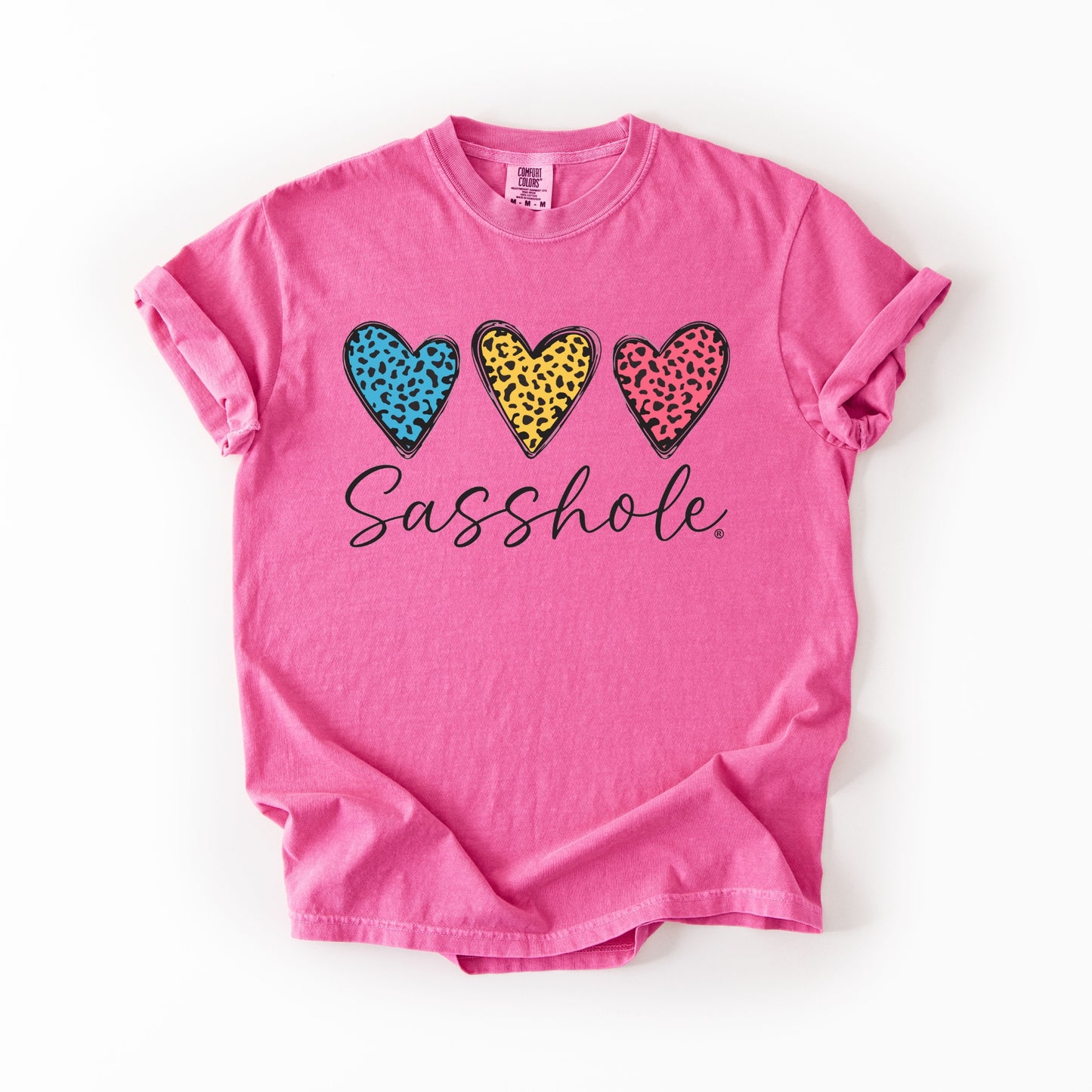 Sasshole® Triple Heart Comfort Colors® Tee – Fun & Bold Women’s Graphic T-Shirt