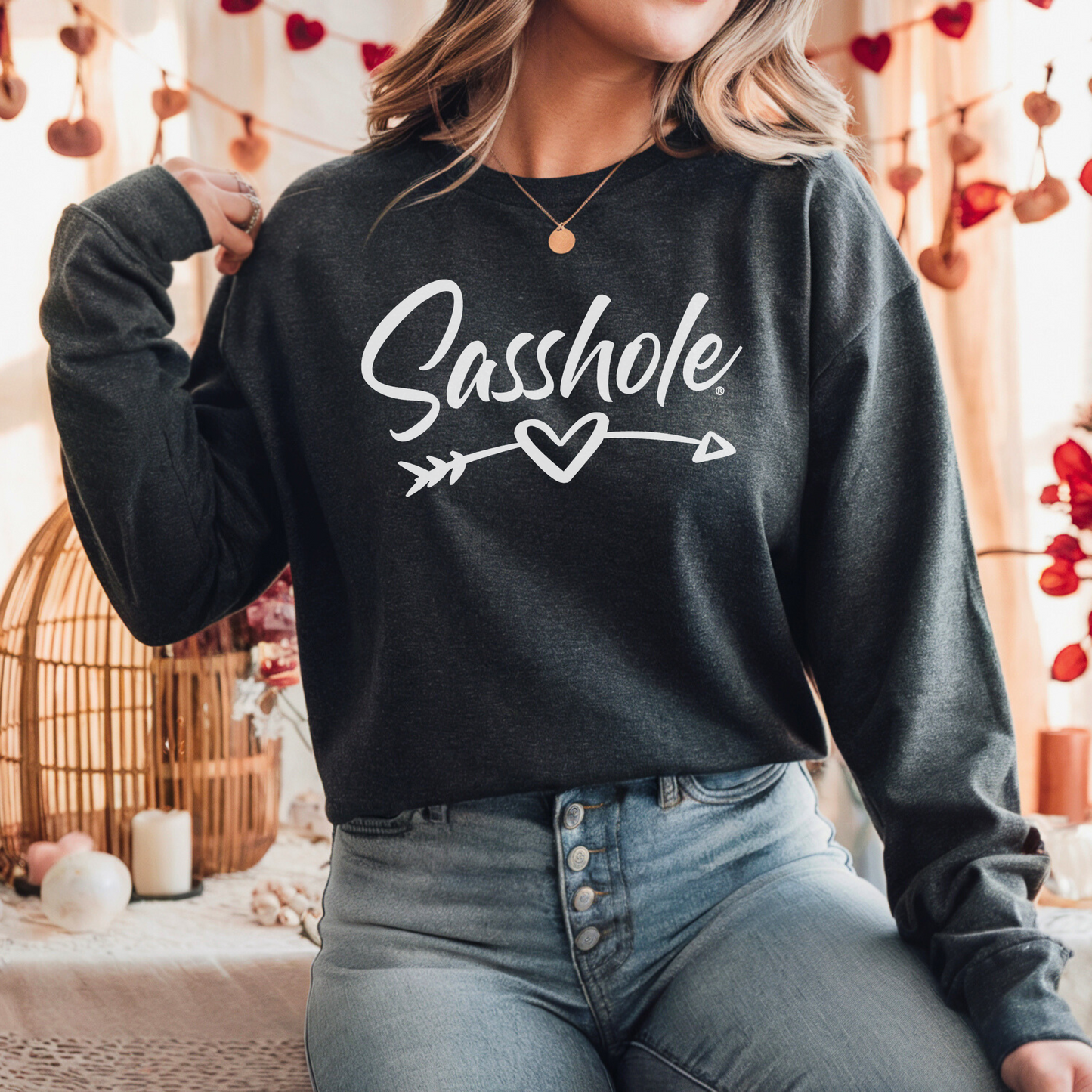 Women's Dark Heather Valentine's Sweatshirt