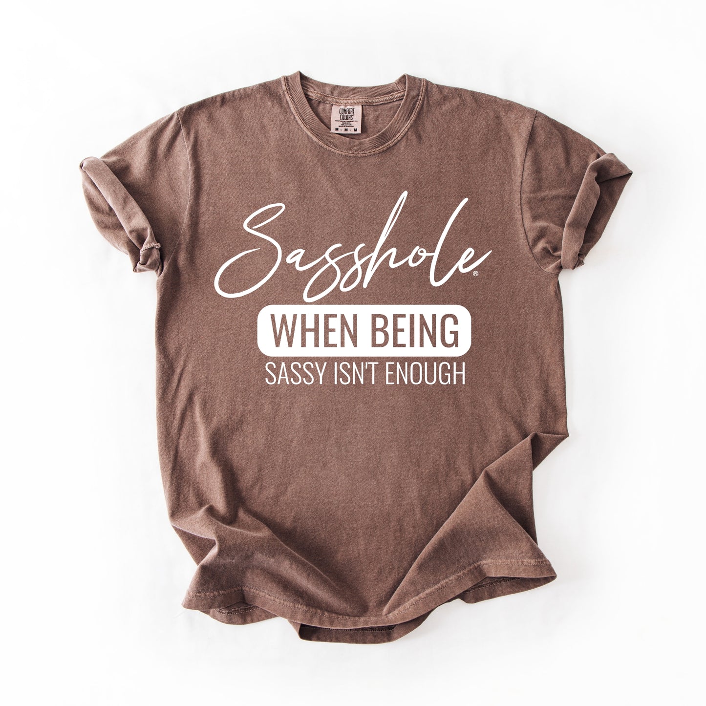 Sasshole® “When Being Sassy Isn’t Enough” Comfort Colors® Tee – Bold Graphic T-Shirt