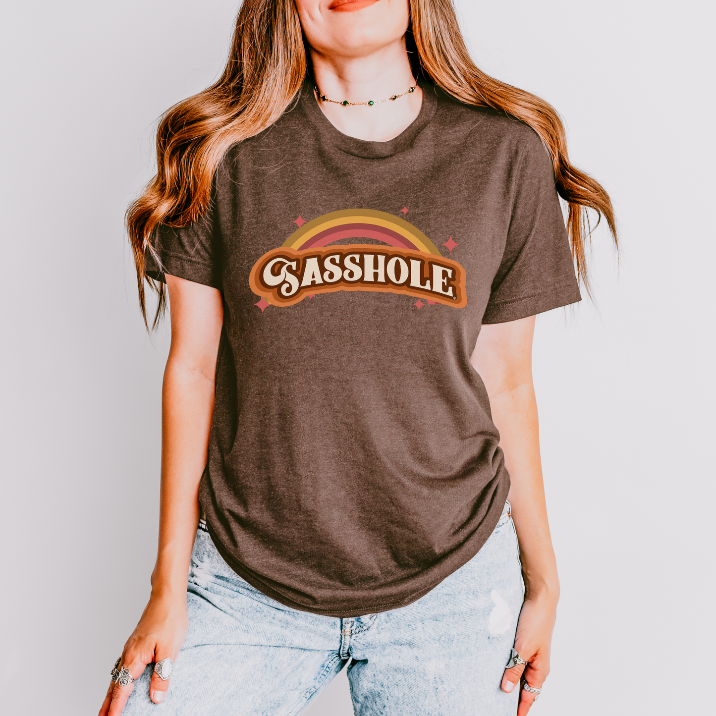 Sasshole® Retro Rainbow Women's T-Shirt - Bright, Bold, and Full of Sass