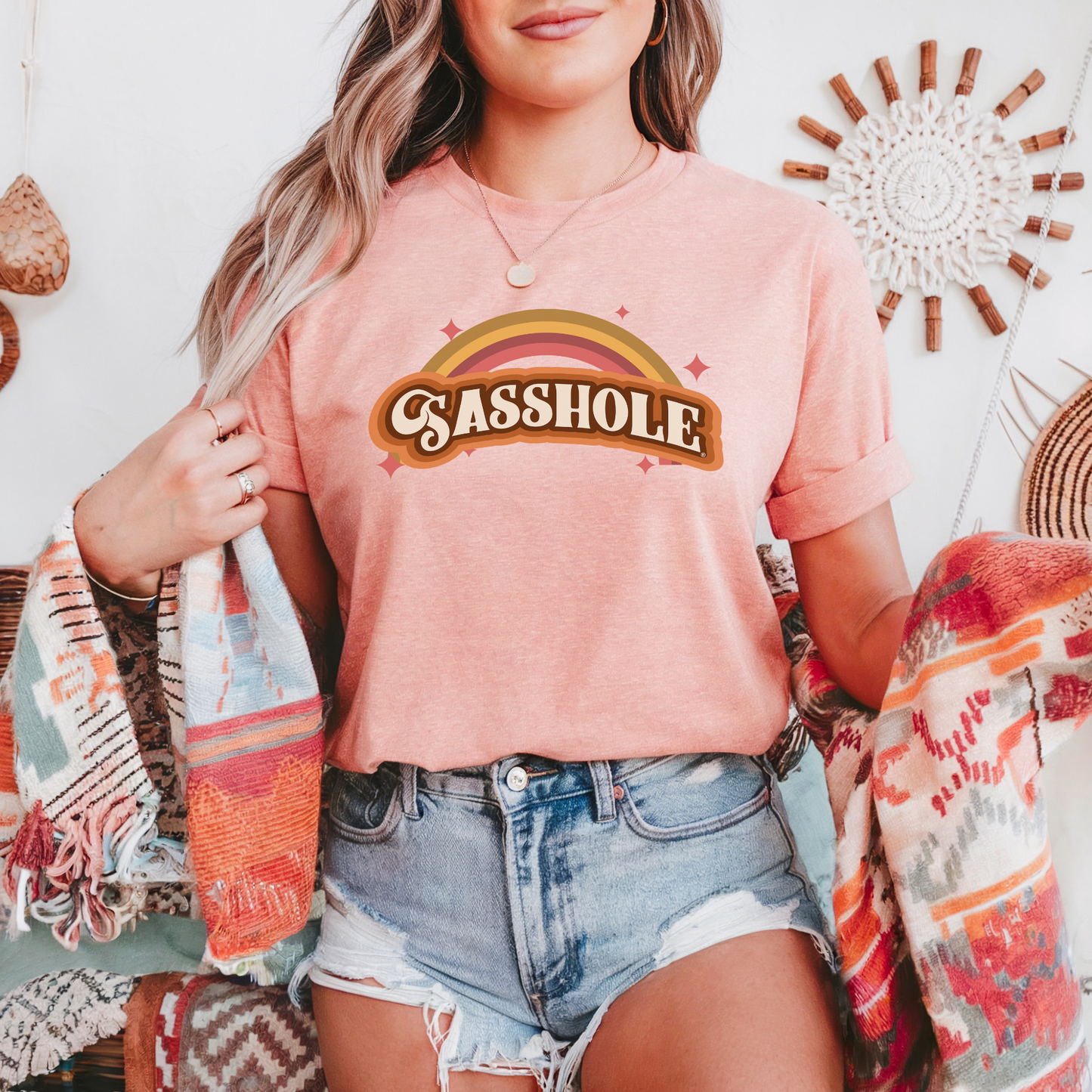 Sasshole® Retro Rainbow Women's T-Shirt - Bright, Bold, and Full of Sass