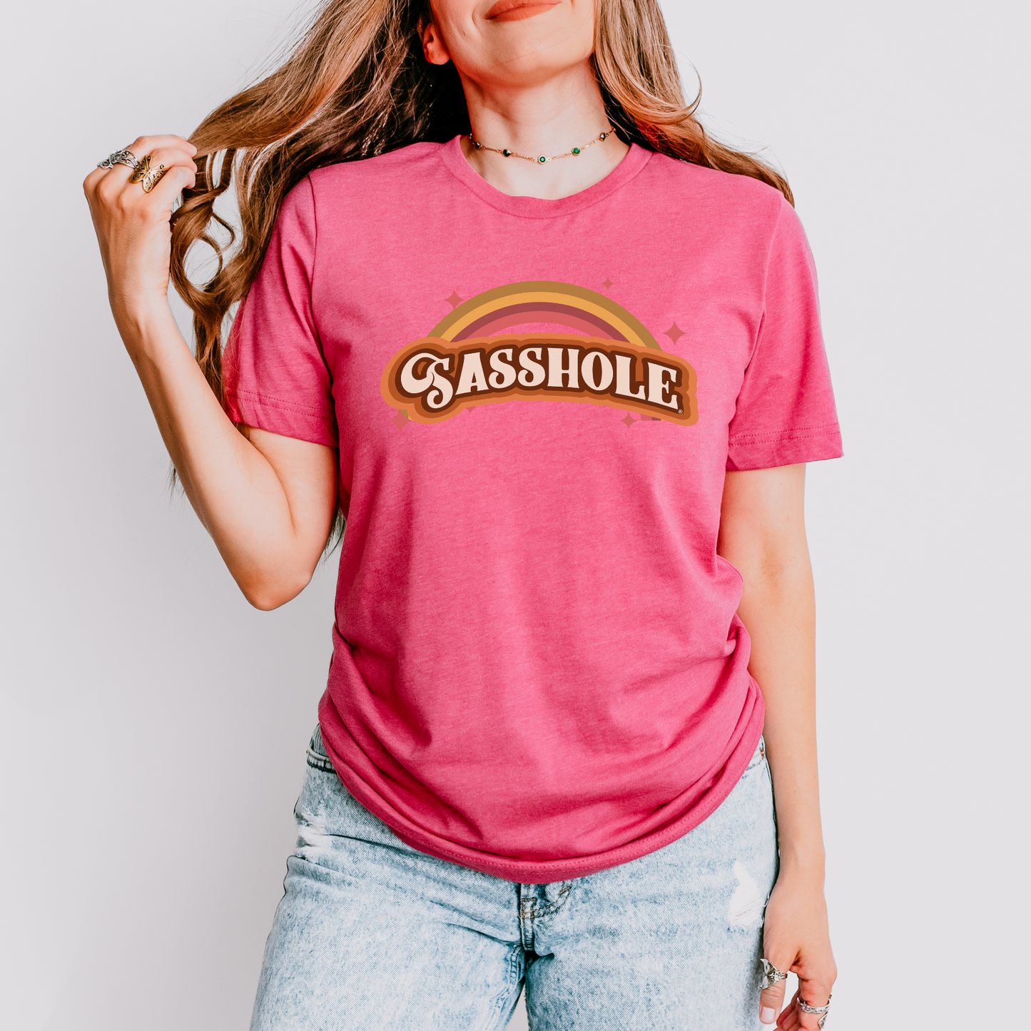 Sasshole® Retro Rainbow Women's T-Shirt - Bright, Bold, and Full of Sass