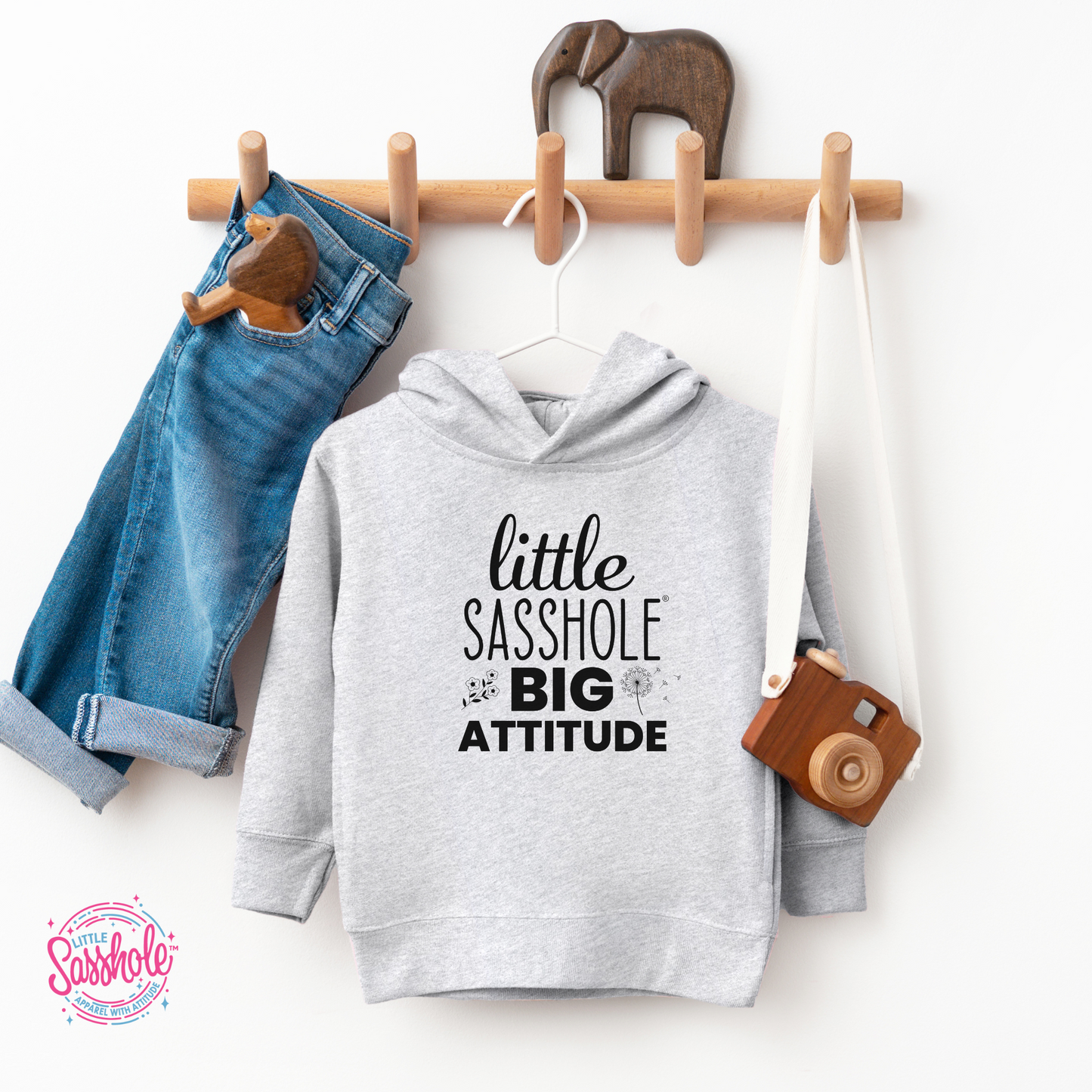 Little Sasshole Heather Girls Toddler Hoodies