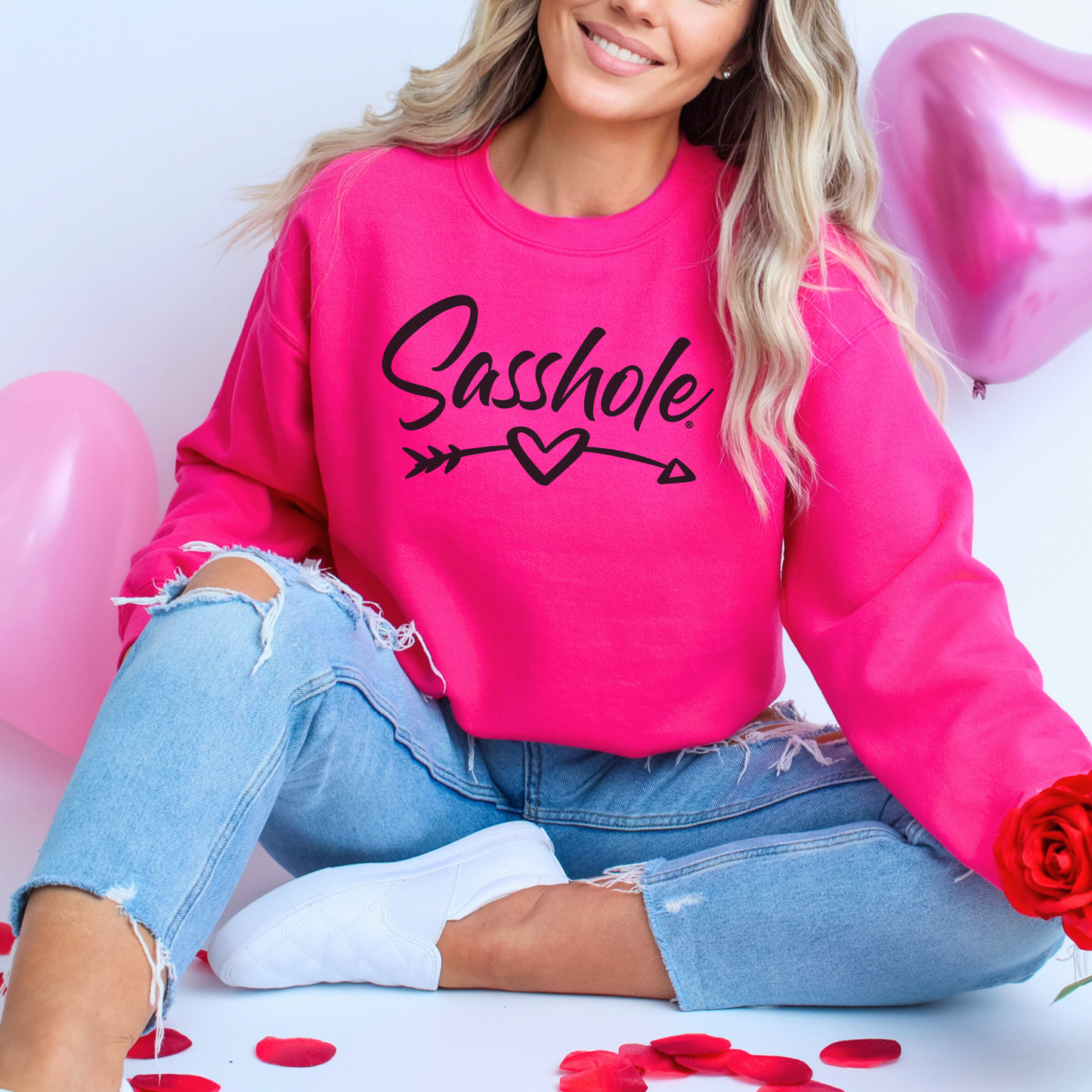 Women's Hot Pink Valentine's Sweatshirt