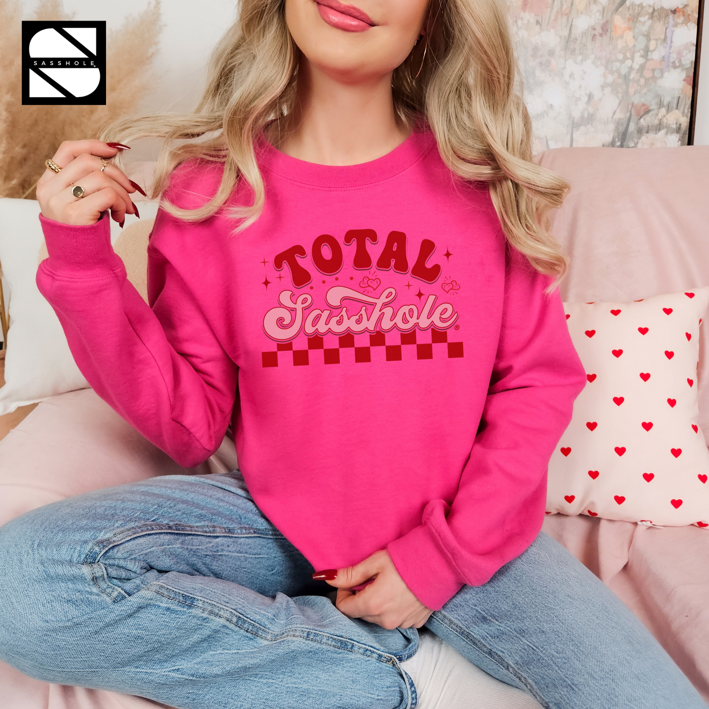 Valentines Day Hot Pink Women's Sweatshirt