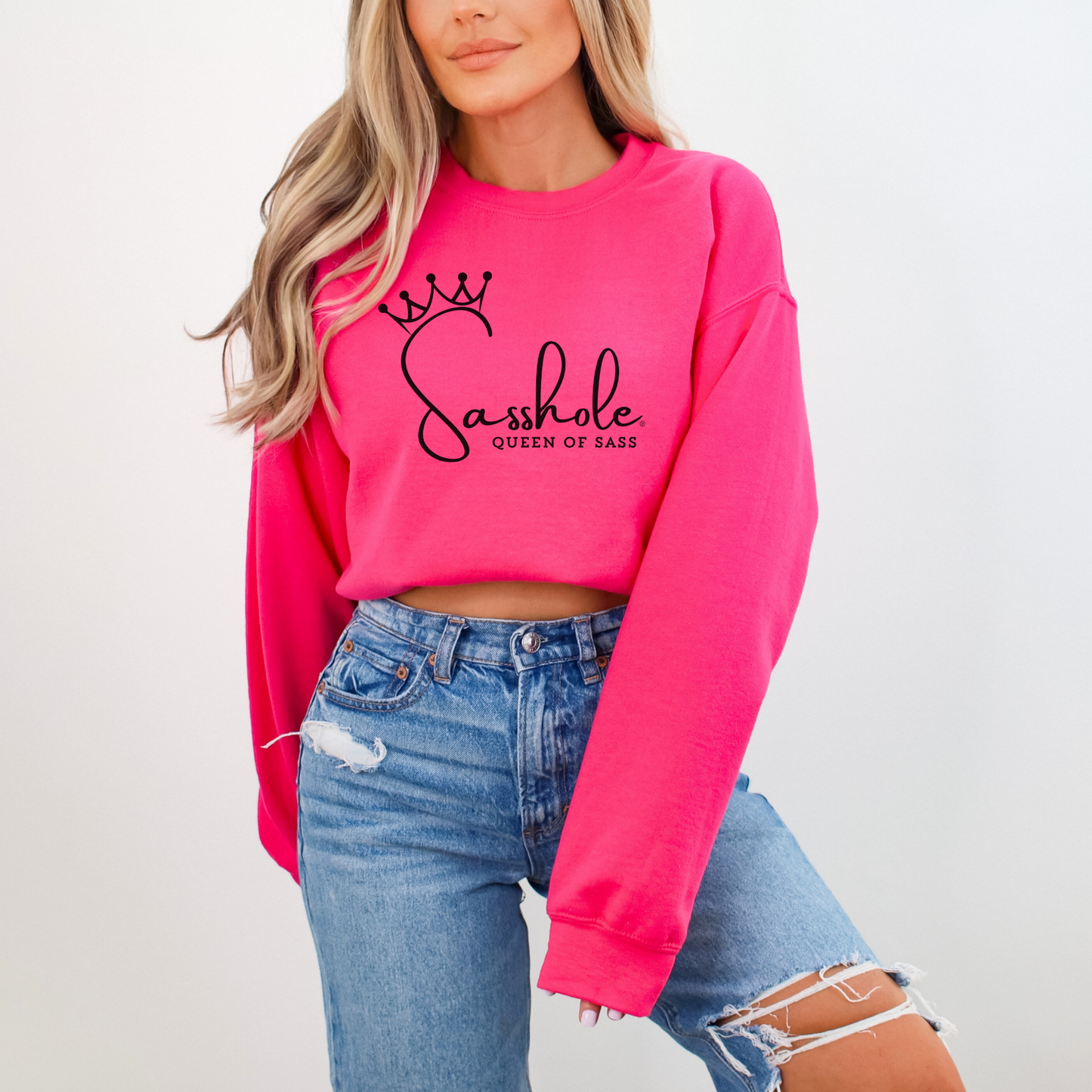 Sass in Charge: Sasshole® - Queen of Sass Women's Graphic Sweatshirts
