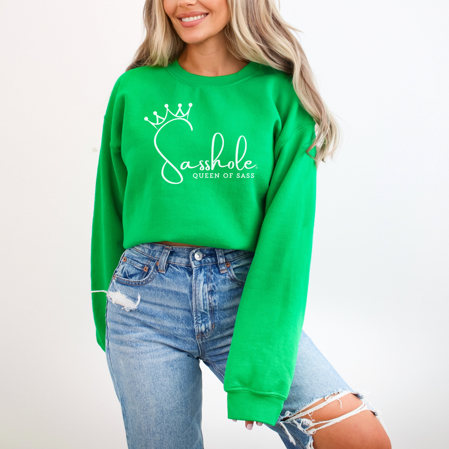 Sass in Charge: Sasshole® - Queen of Sass Women's Graphic Sweatshirts