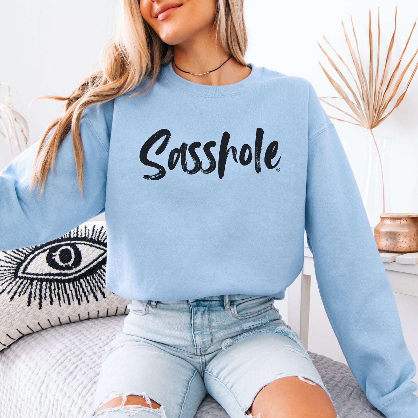 Sasshole® Women’s Funny Graphic Sweatshirt – Sassy Casual Crewneck Pullover
