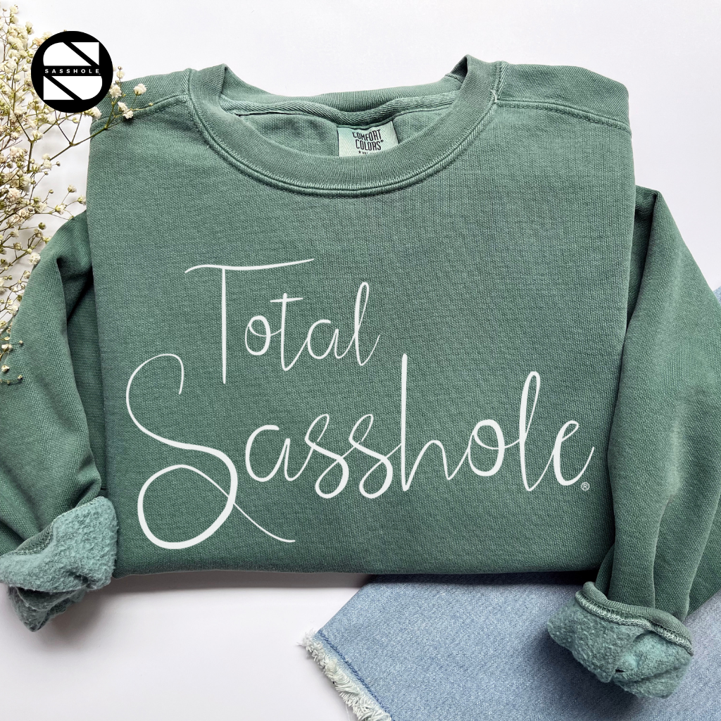 women's total sasshole lightgreen vintage garment-dyed sweatshirt