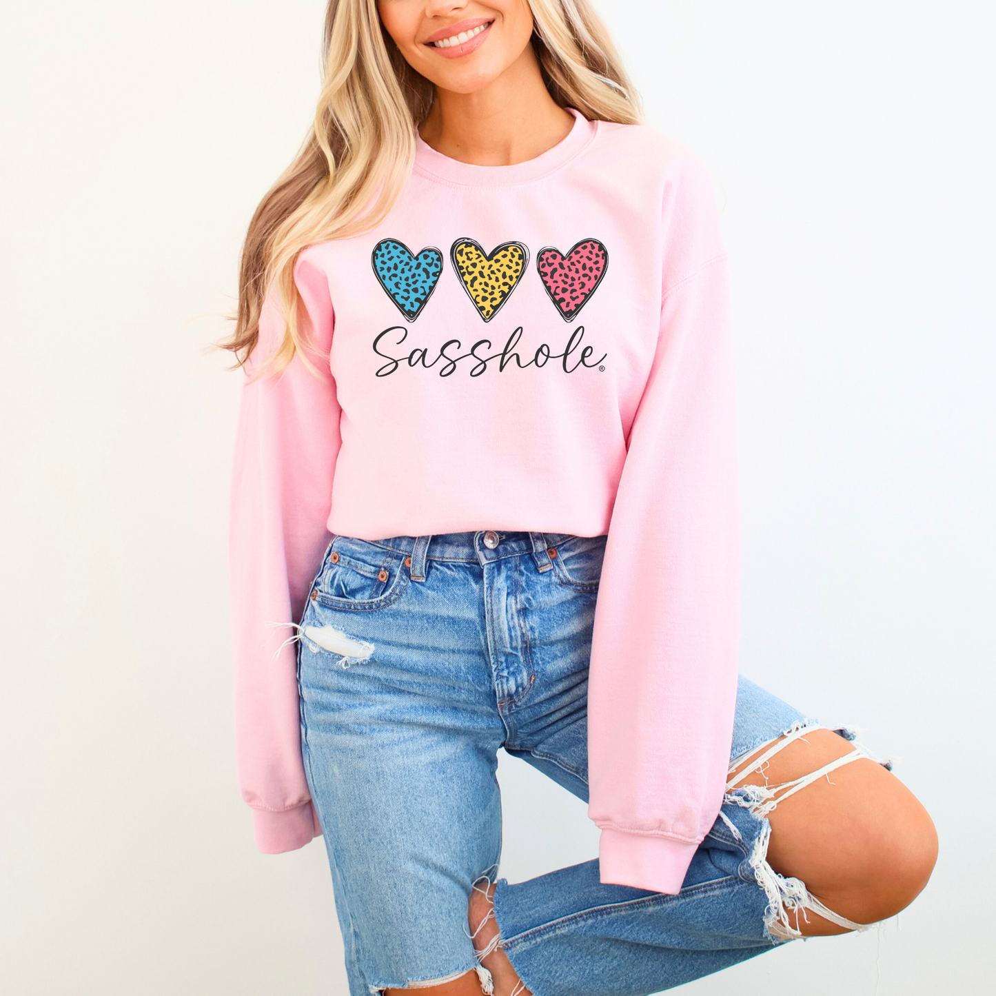 Three Hearts - One Attitude: Sasshole® Women's Sweatshirts