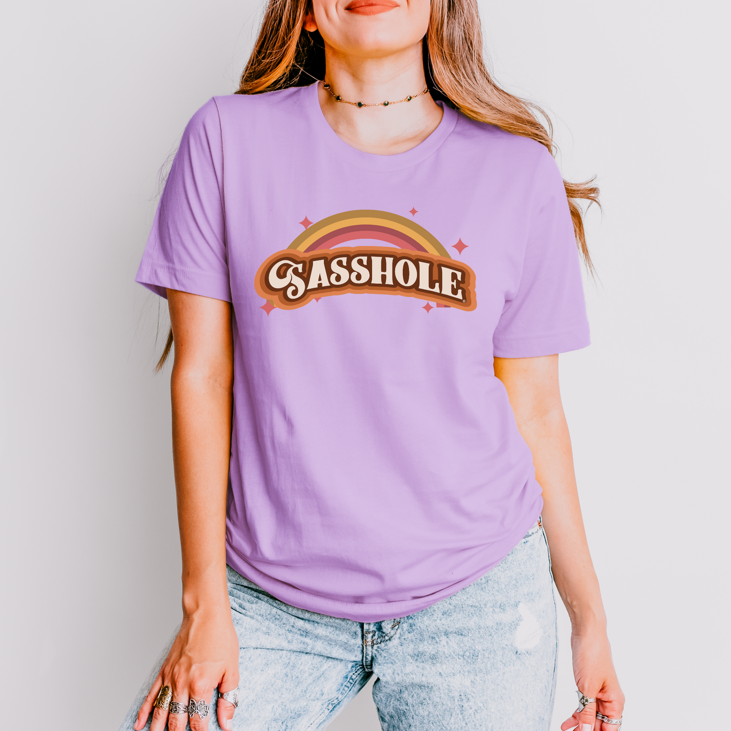 Sasshole® Retro Rainbow Women's T-Shirt - Bright, Bold, and Full of Sass