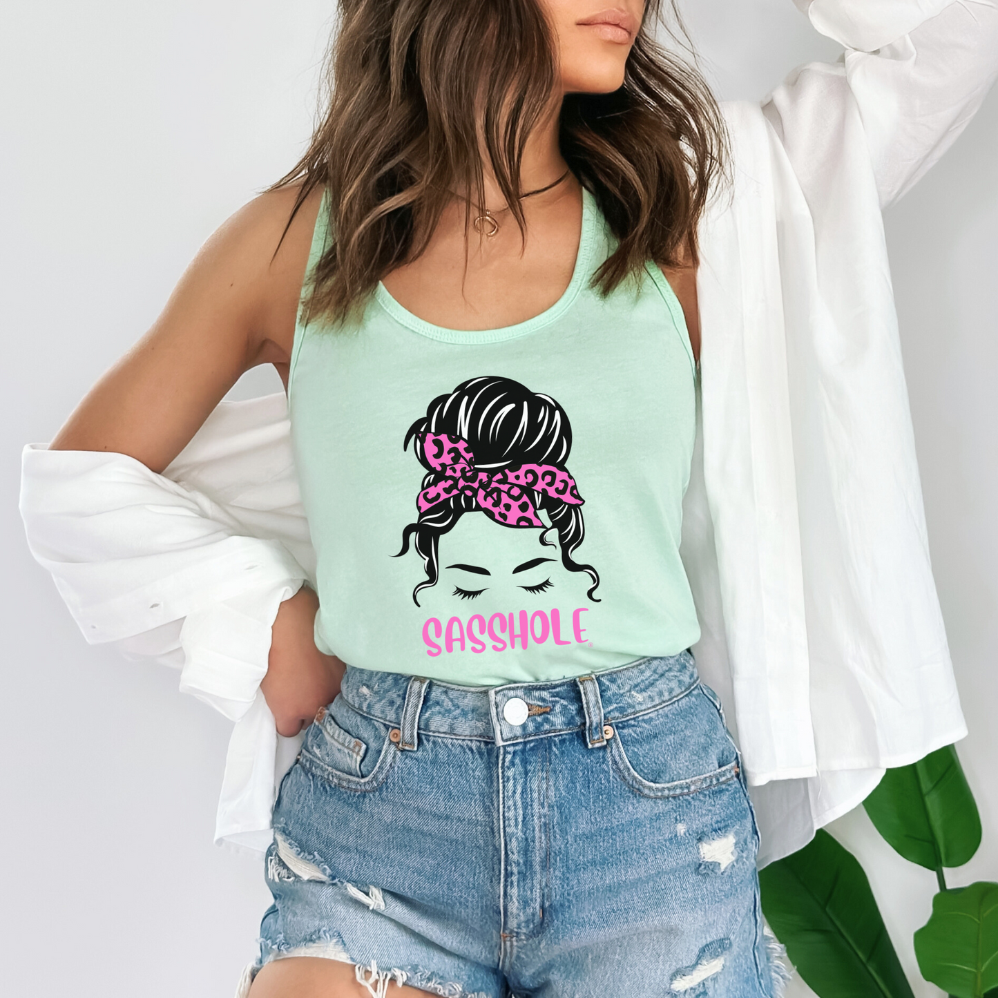 Sasshole® Leopard Bow Women's Tank Top - Fierce & Fabulous