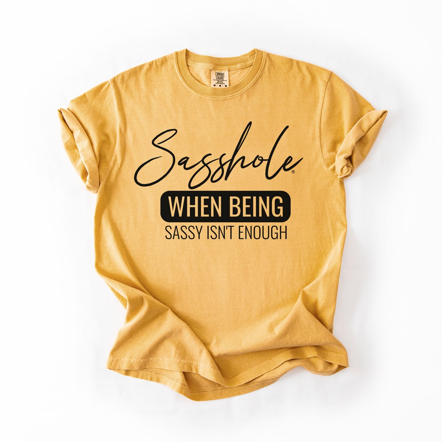 Sasshole® “When Being Sassy Isn’t Enough” Comfort Colors® Tee – Bold Graphic T-Shirt