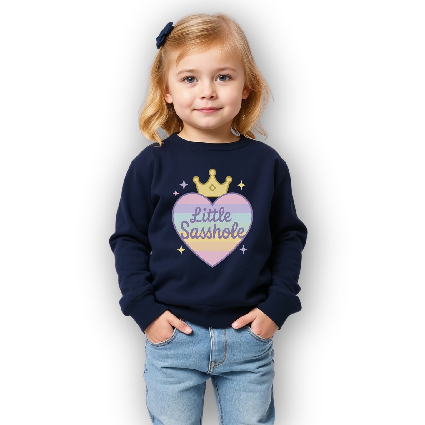 Little Sasshole® Crown & Heart Toddler Sweatshirt – Cute & Bold