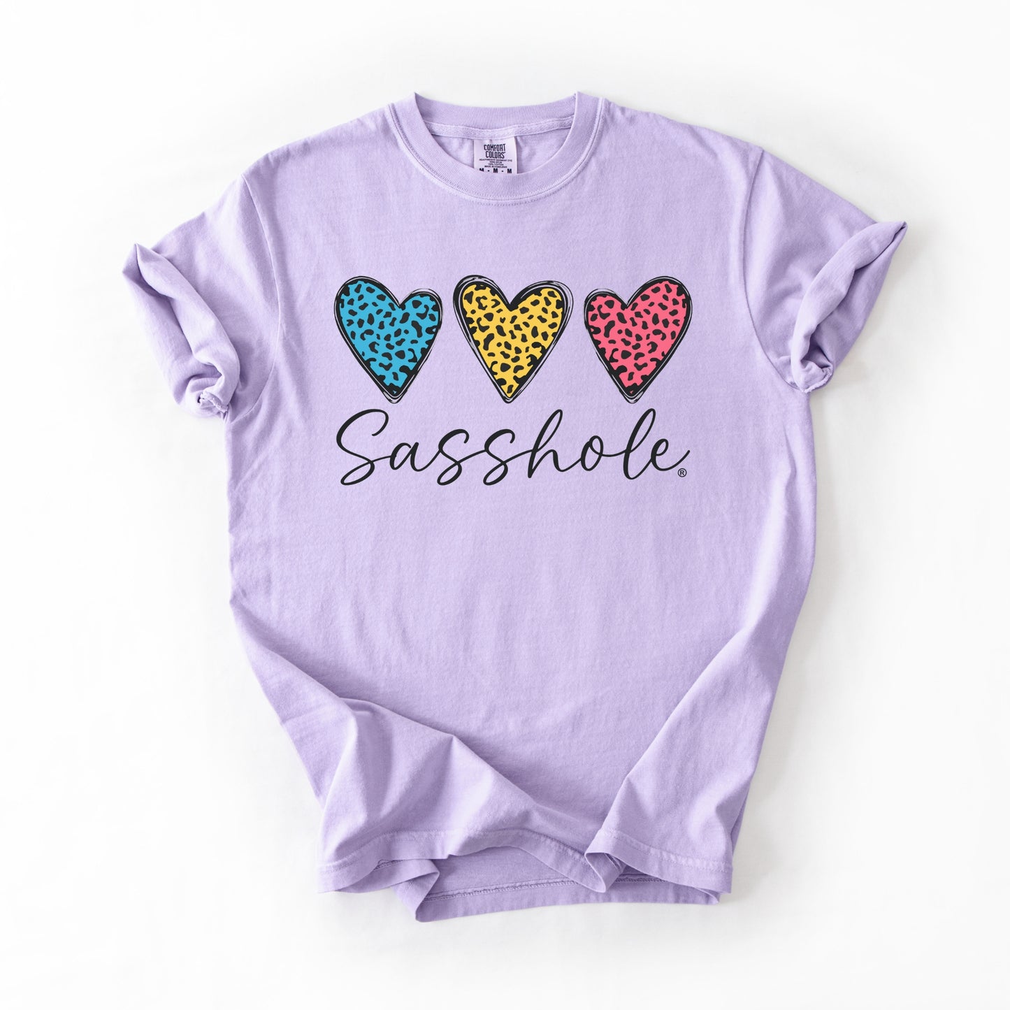 Sasshole® Triple Heart Comfort Colors® Tee – Fun & Bold Women’s Graphic T-Shirt