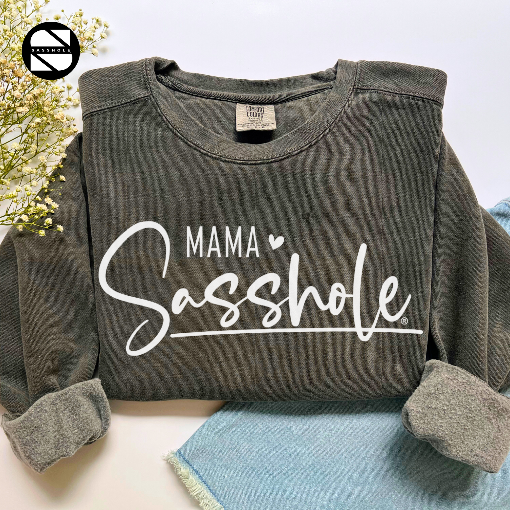 women's mama sasshole pepper cozy garment-dyed sweatshirt