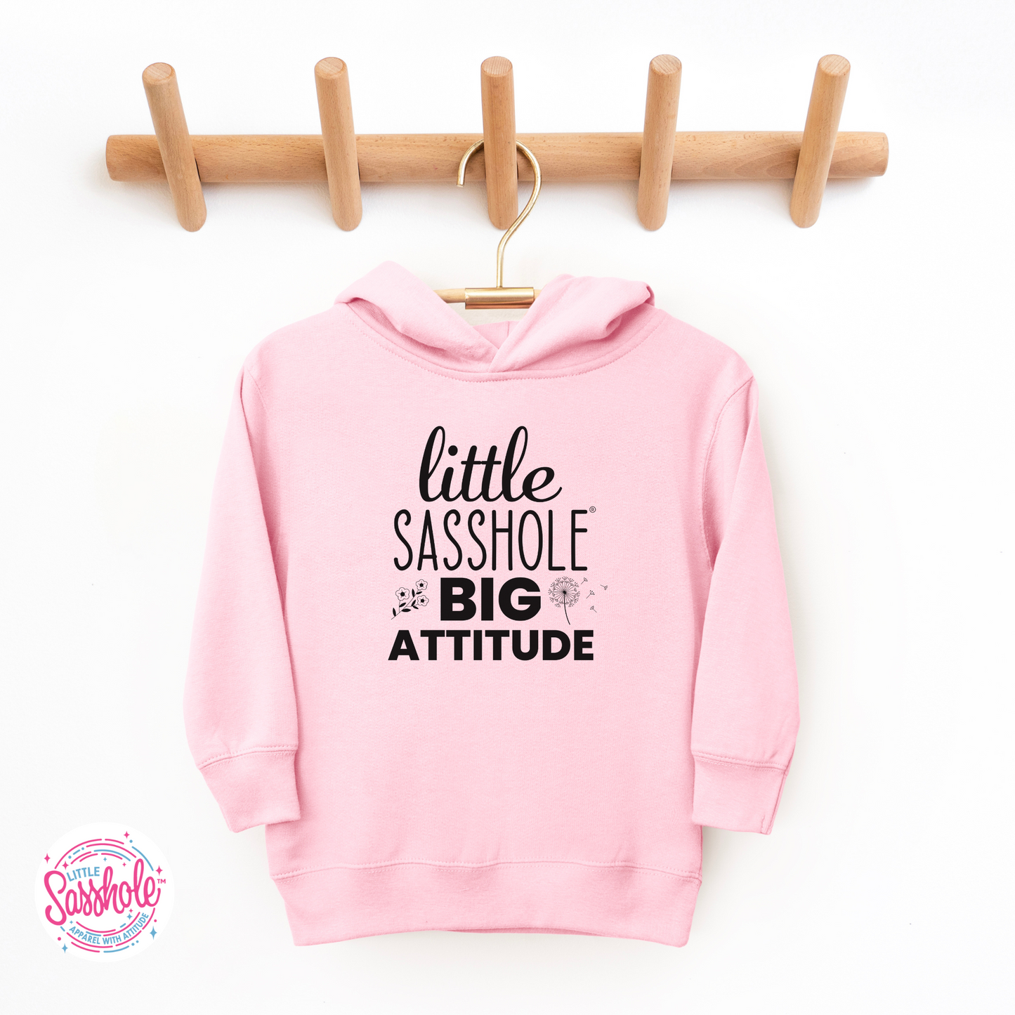 Little Sasshole Pink Girls Toddler Hoodies