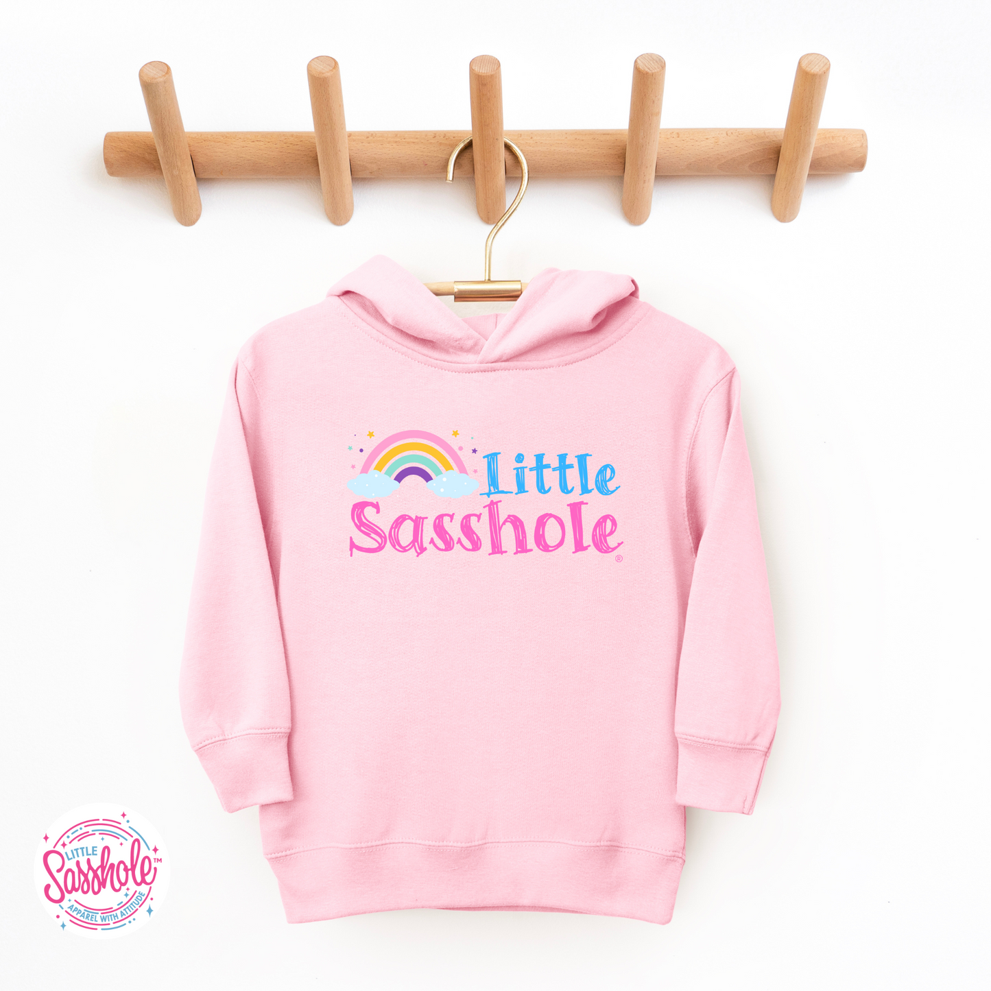 Little Sasshole Pink Girls Toddler Hoodies
