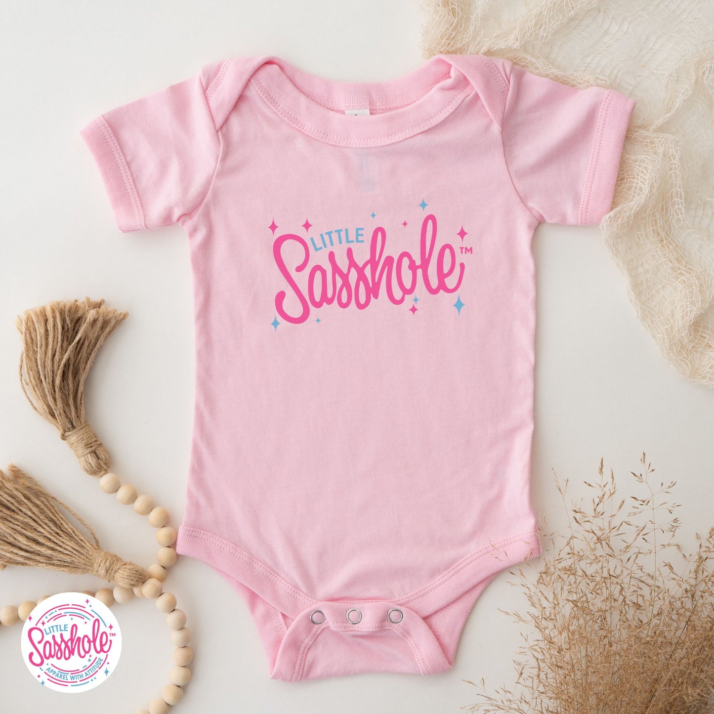 pink funny baby onesie