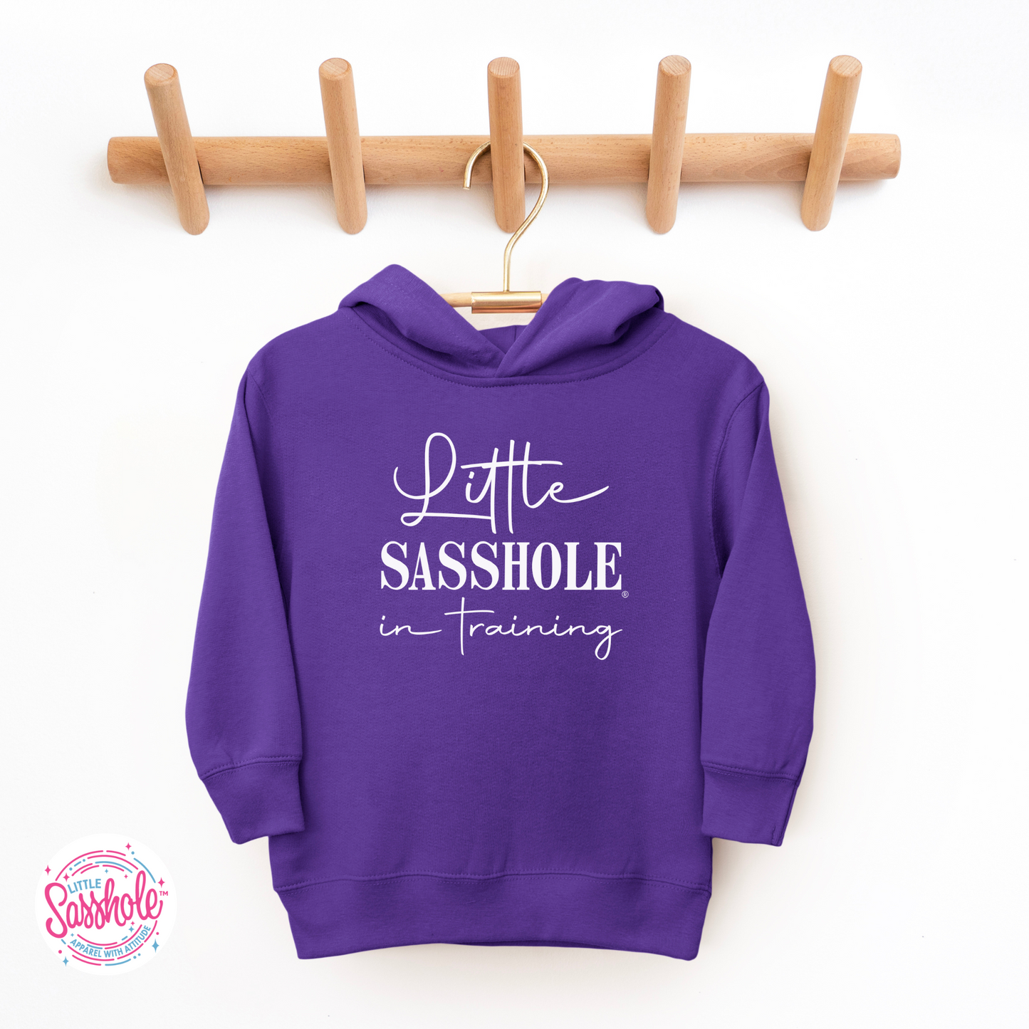 Little Sasshole Purple Girls Toddler Hoodies