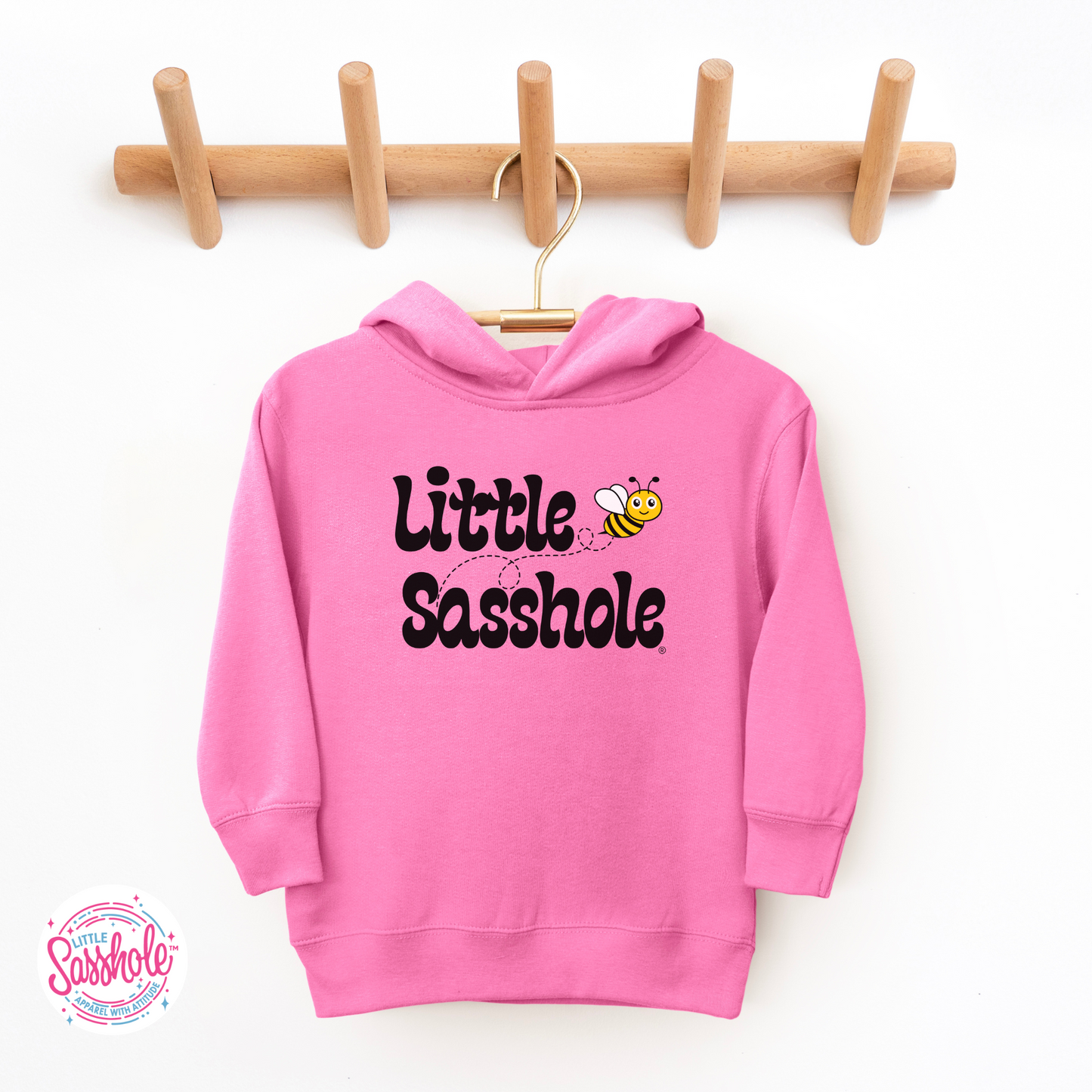 Little Sasshole Bumble Bee Raspberry Toddler Hoodies