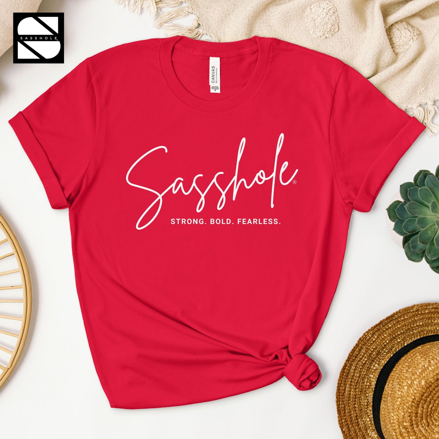 motivational red shirt for women