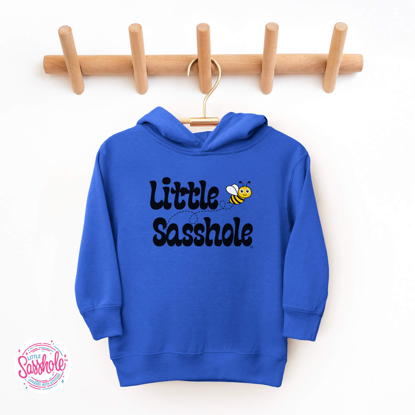Little Sasshole Bumble Bee Royal Blue Toddler Hoodies