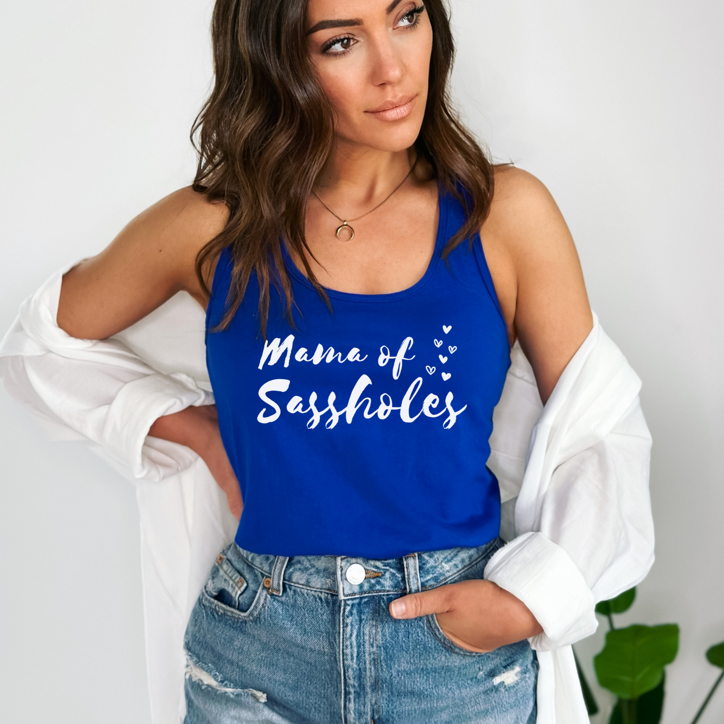 Mama of Sassholes Tank Top - Playful, Bold, and Cool Style