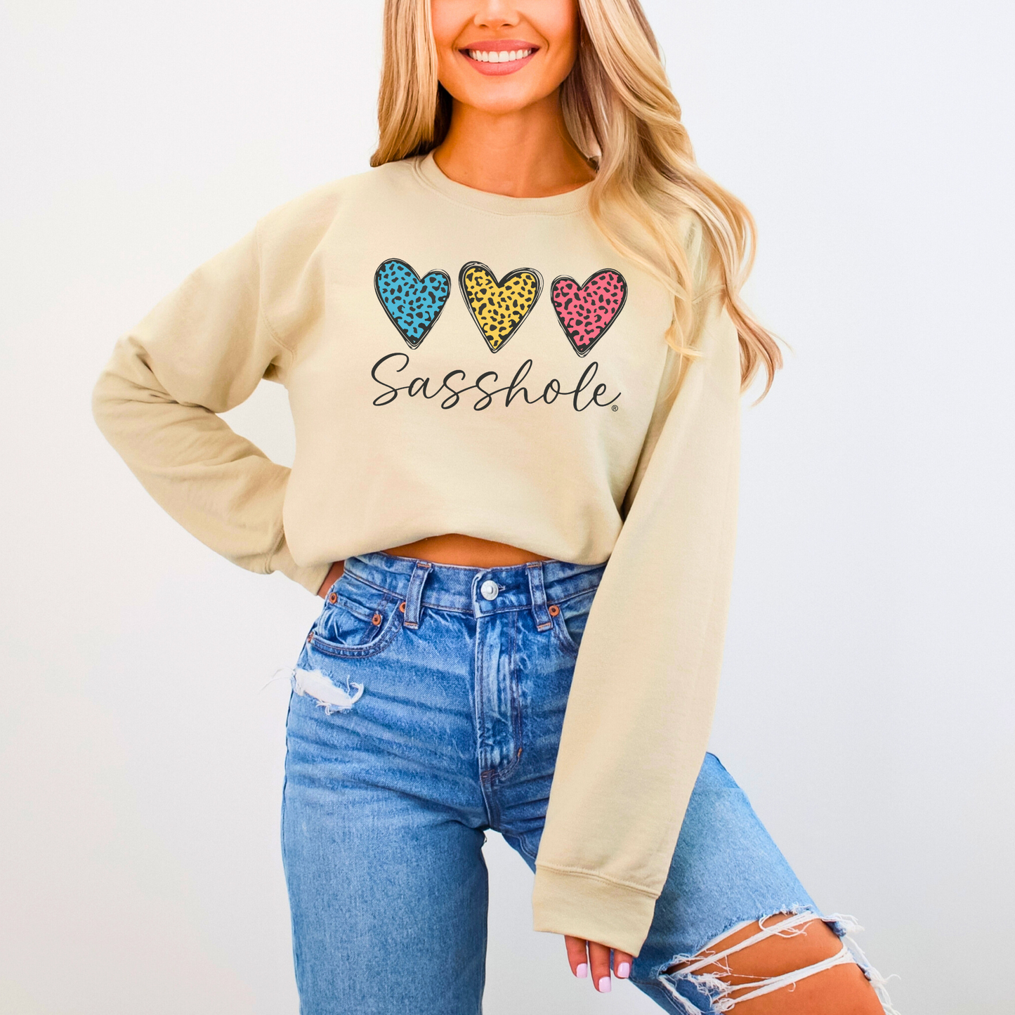 Three Hearts - One Attitude: Sasshole® Women's Sweatshirts
