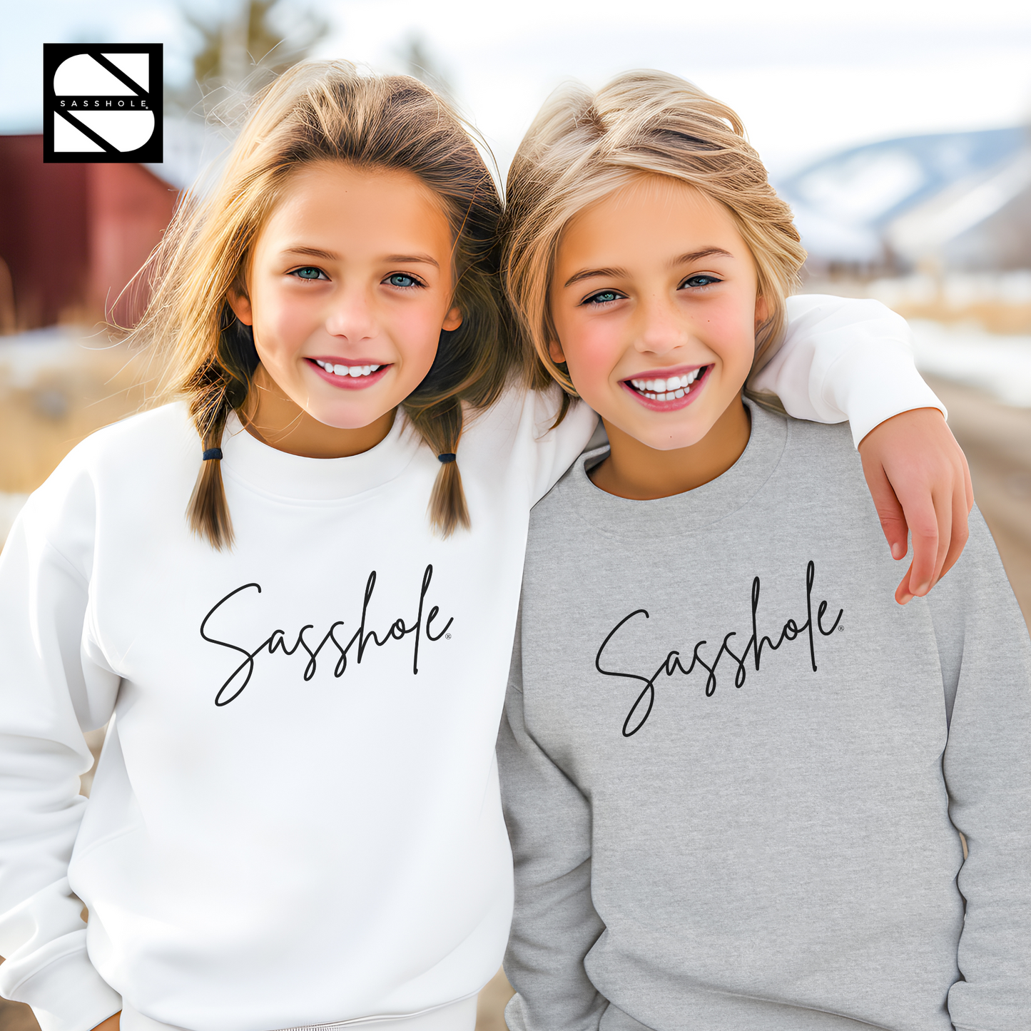 girls sweatshirt white sports grey