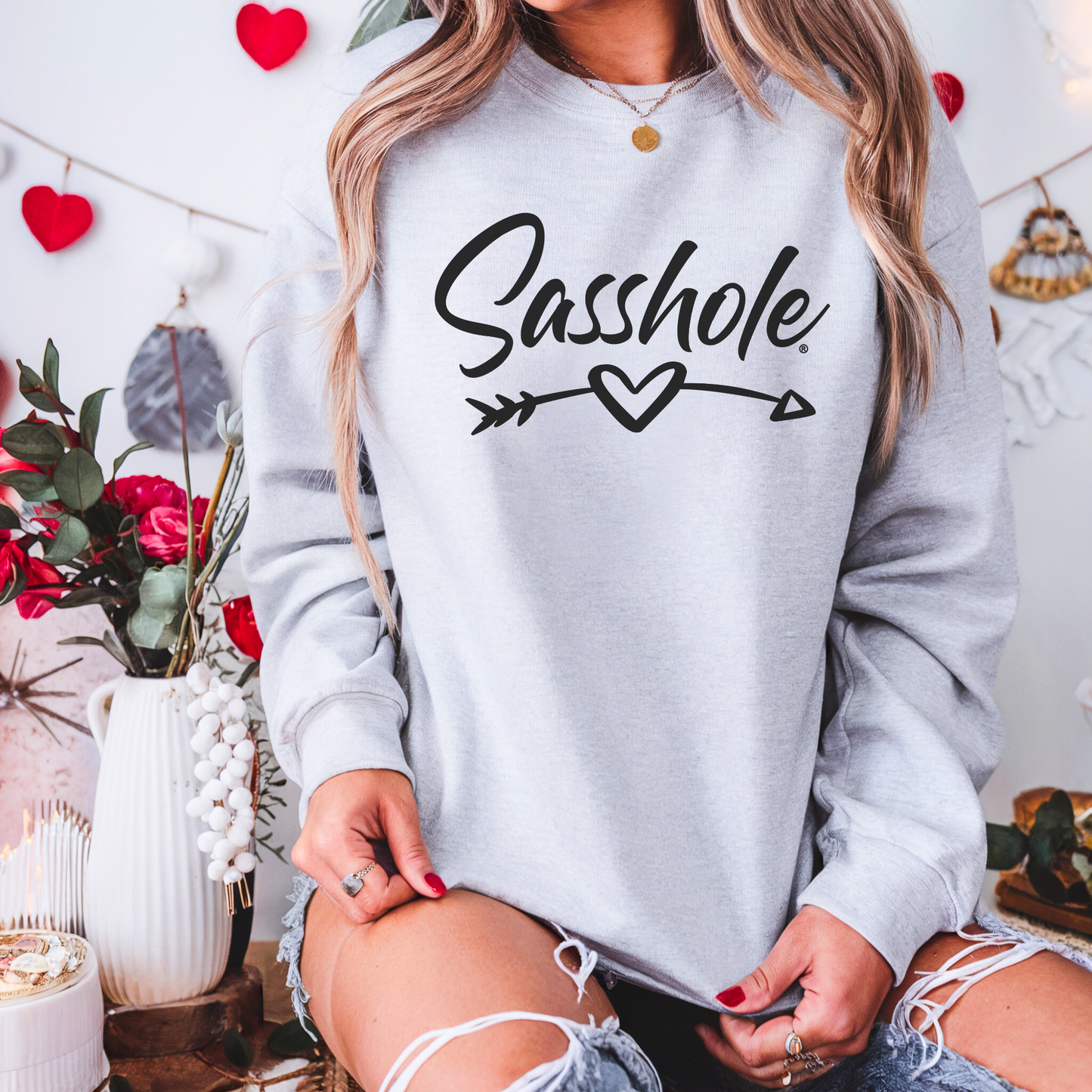 Sasshole® Love Struck - Women's Valentine's Sweatshirt Collection