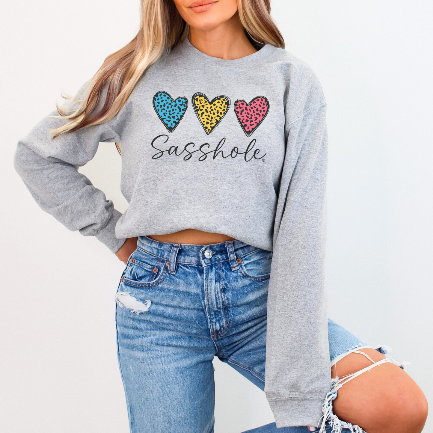 Three Hearts - One Attitude: Sasshole® Women's Sweatshirts