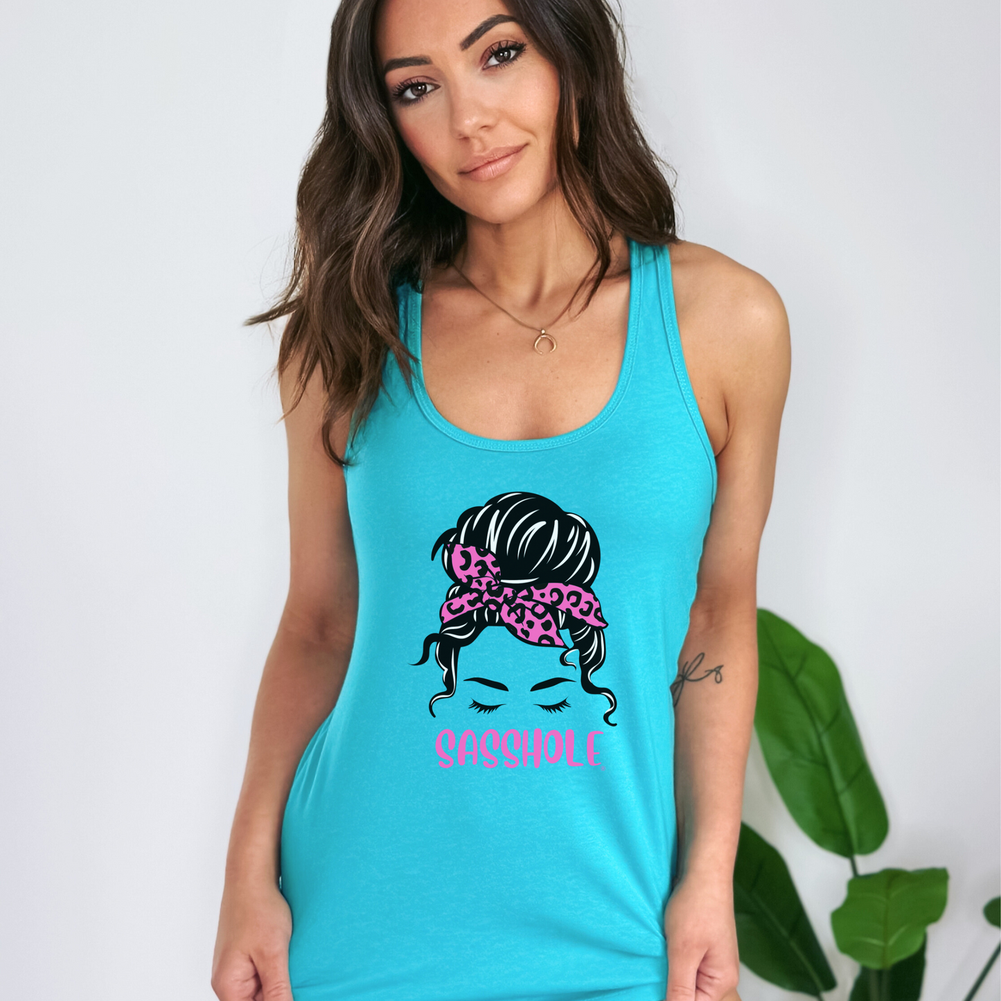 Sasshole® Leopard Bow Women's Tank Top - Fierce & Fabulous