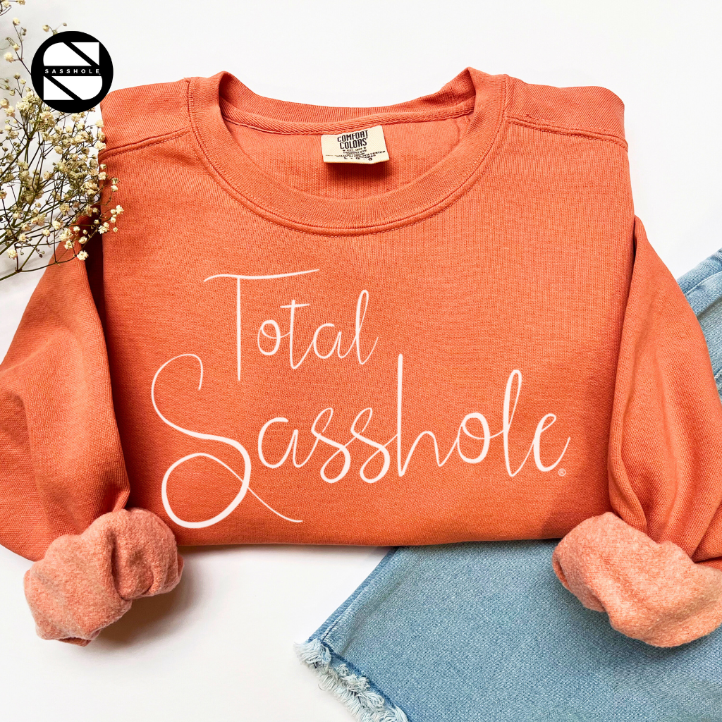 women's total sasshole terracotta vintage garment-dyed sweatshirt