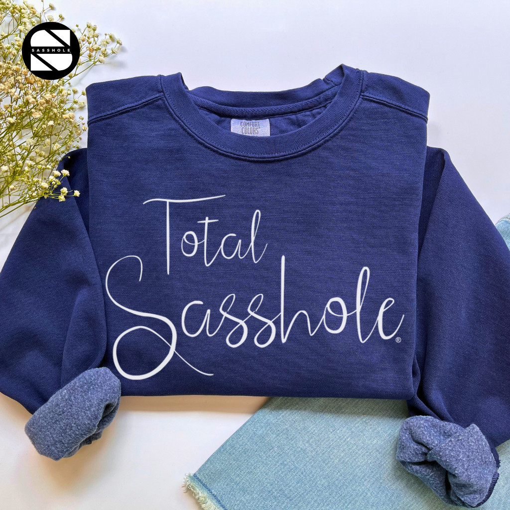 women's total sasshole truenavy vintage garment-dyed sweatshirt