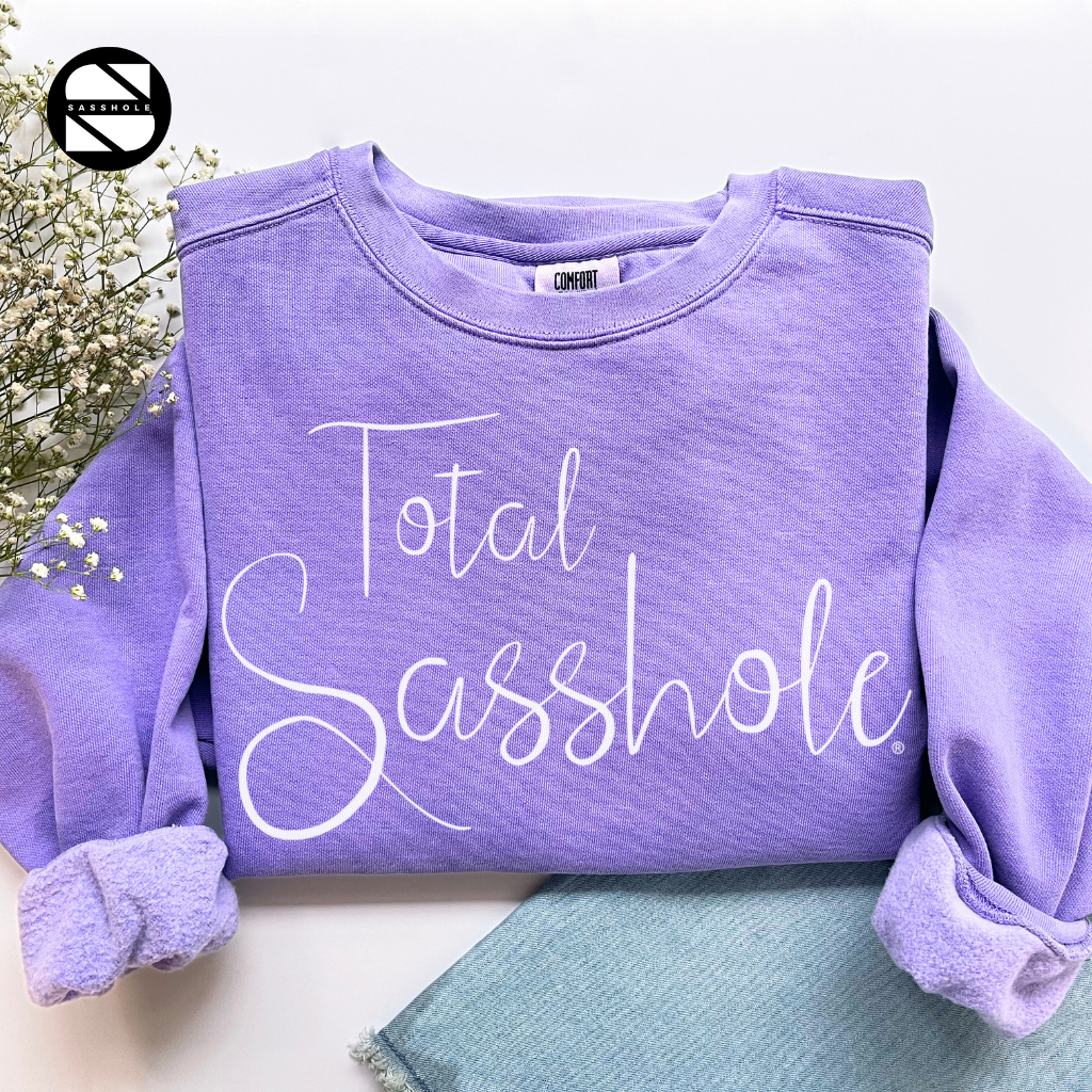women's total sasshole violet vintage garment-dyed sweatshirt