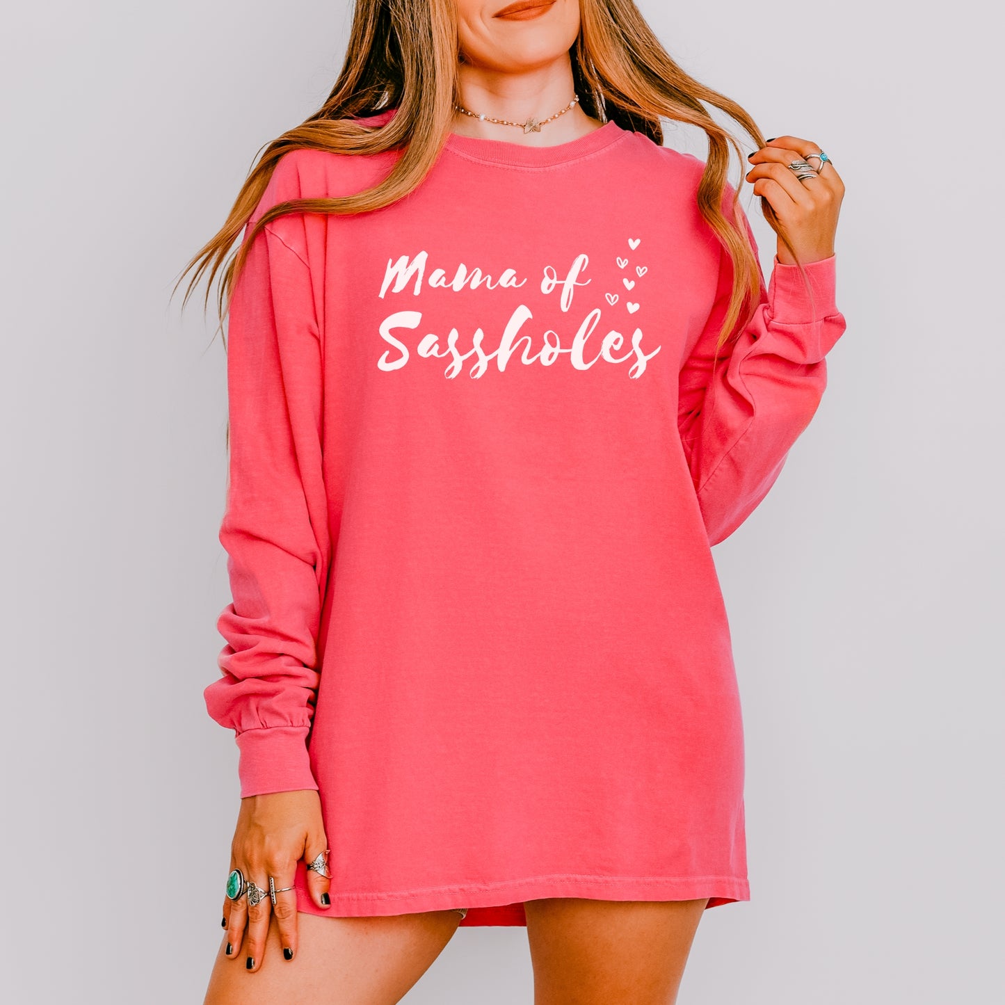 Mama of Sassholes® Long Sleeve Comfort Colors® Tee – Bold, Funny, and Effortlessly Cool