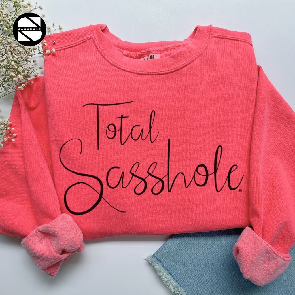 women's total sasshole watermelon garment-dyed sweatshirt