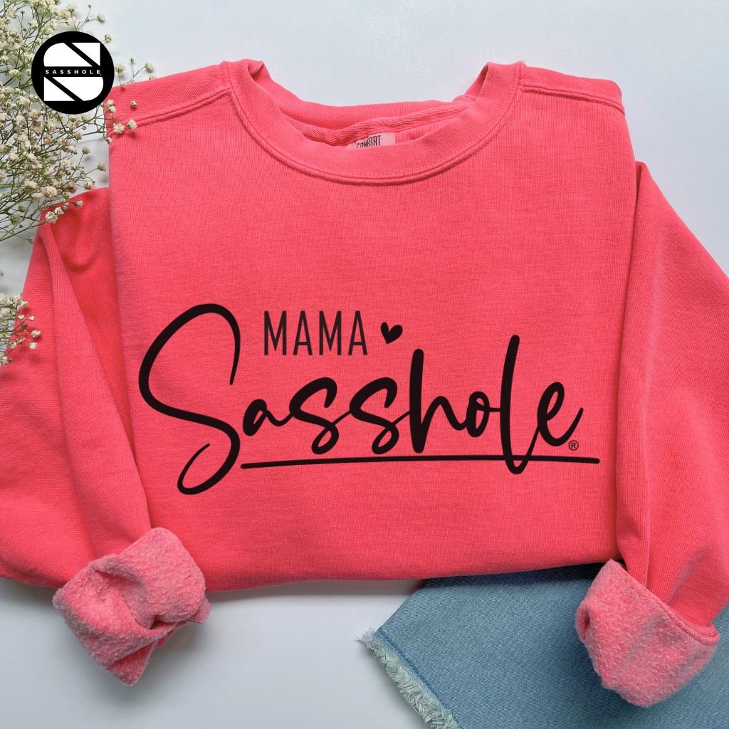 women's mama sasshole watermelon cozy garment-dyed sweatshirt